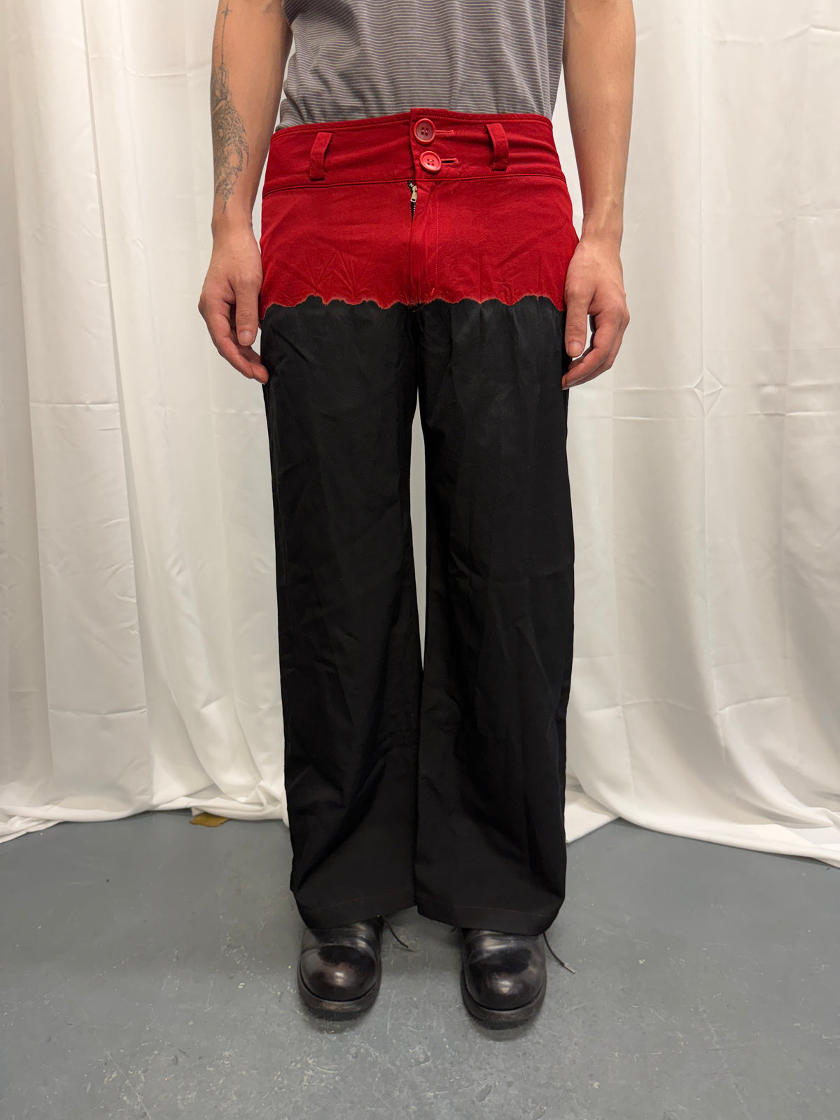 Y’s Yohji Yamamoto Bleach-Split Wool Trousers