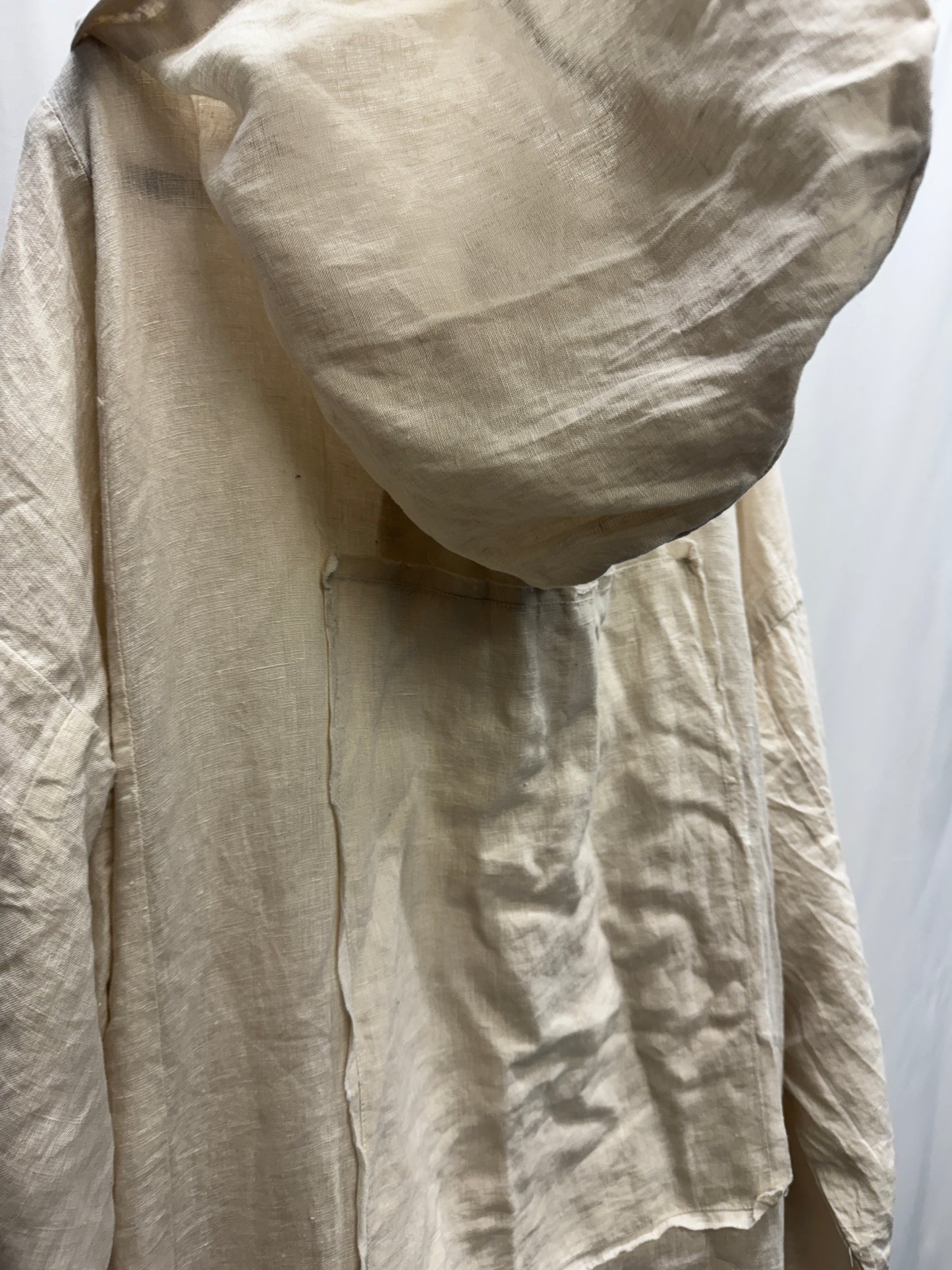 Barbara I Gongini Harness Bondage Asymmetrical Hooded Linen Coat