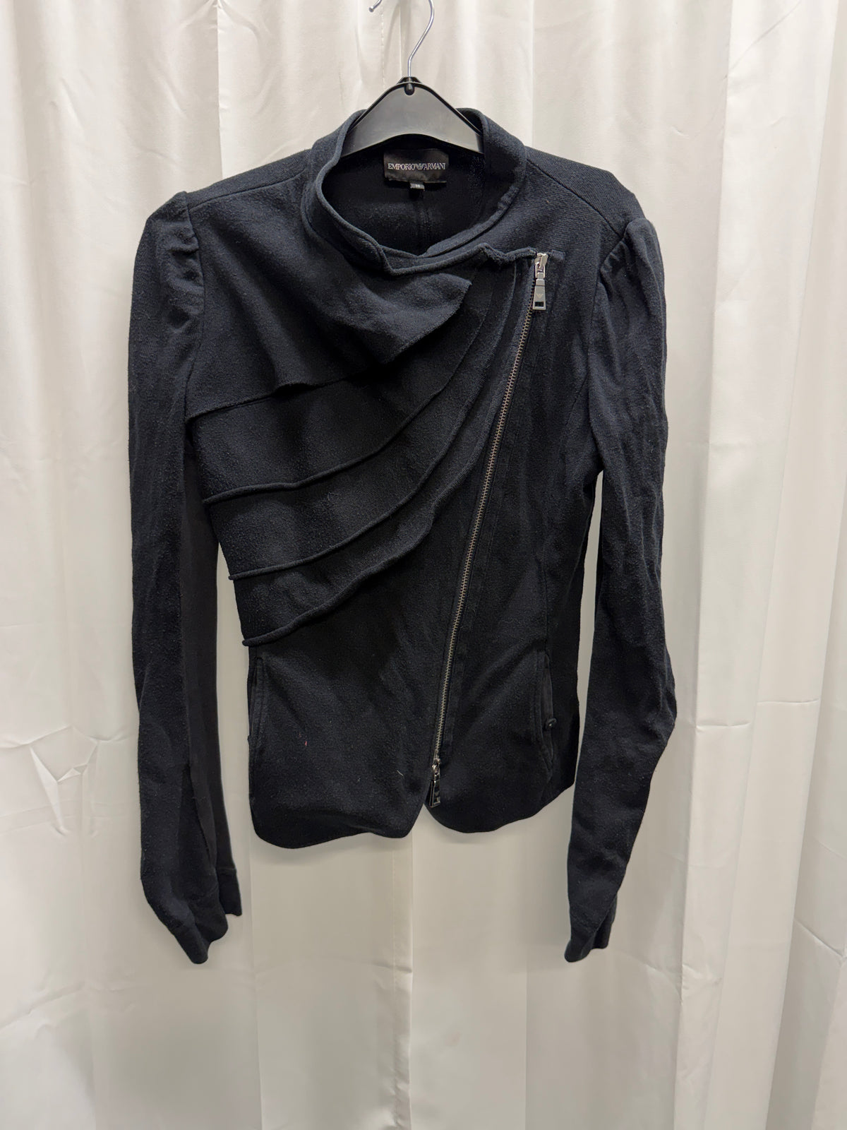 Emporio Armani Twist Cut Asymmetric Zip Jacket