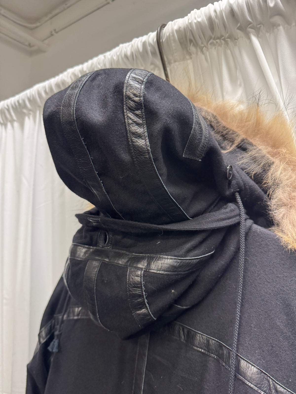 John Undercover × Pendleton AW15 - Raccoon Fur Hooded Leather Trim Wool Parka