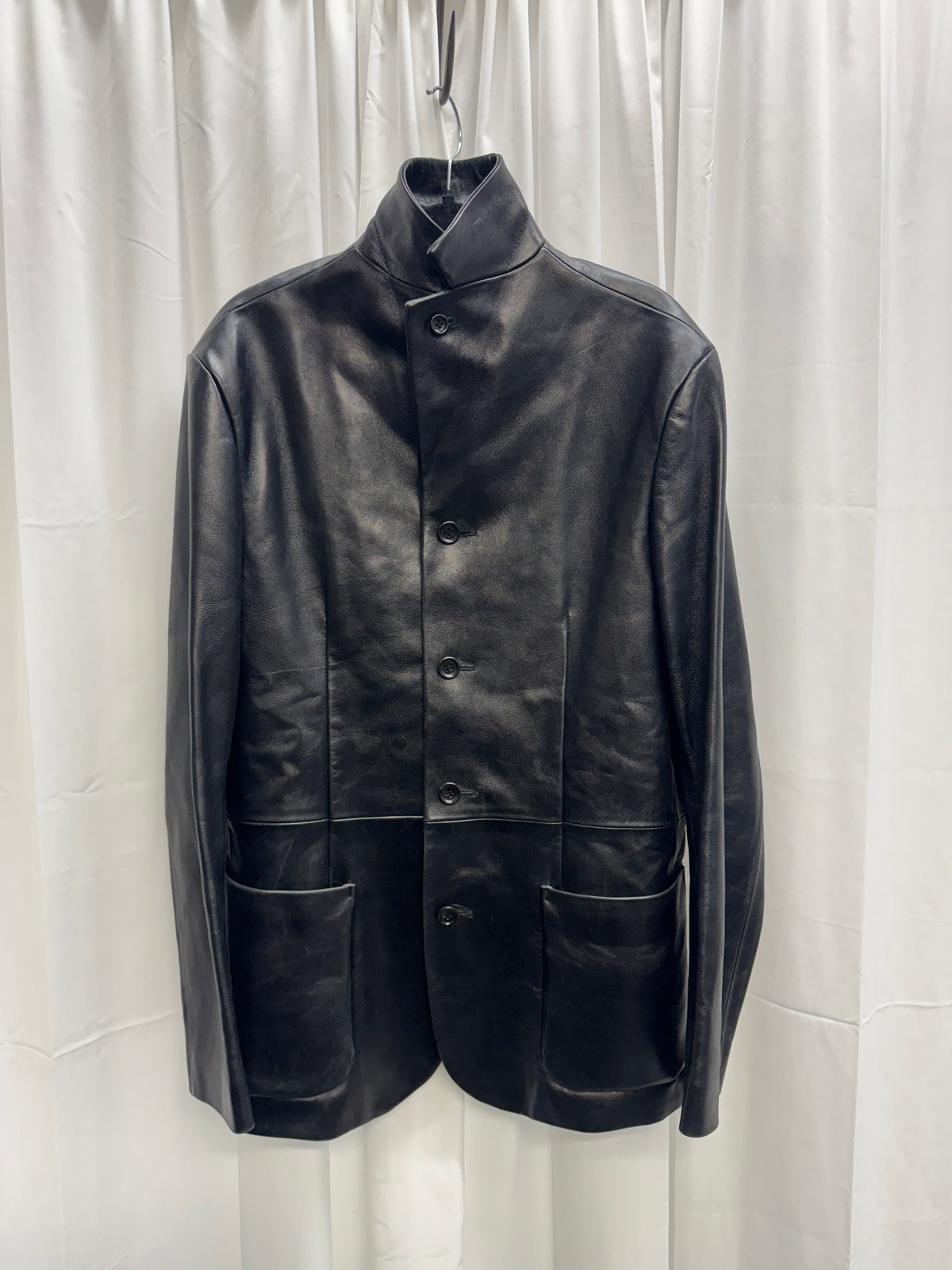 Masaki Matsushima Homme c.1999 Structured Leather Blazer Jacket