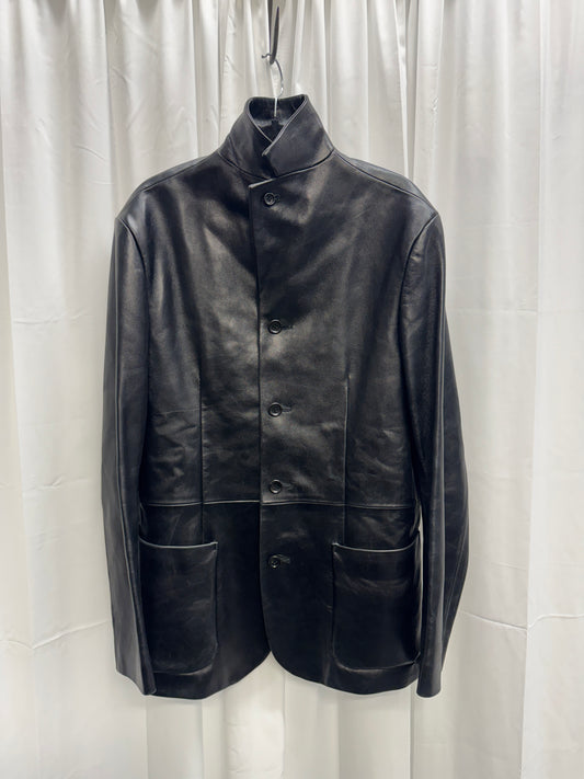 Masaki Matsushima Homme c.1999 Structured Leather Blazer Jacket