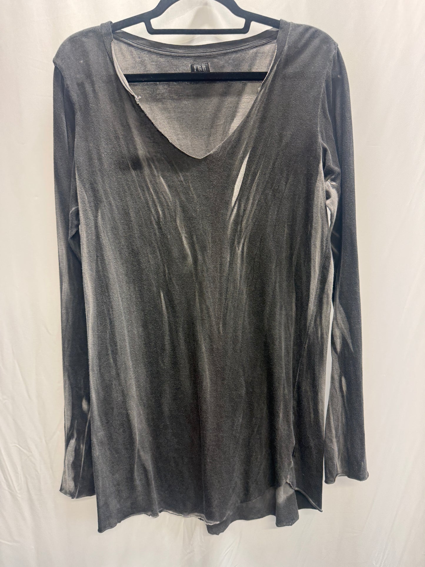 LGB Crease Dye Slice Neck Longsleeve Top