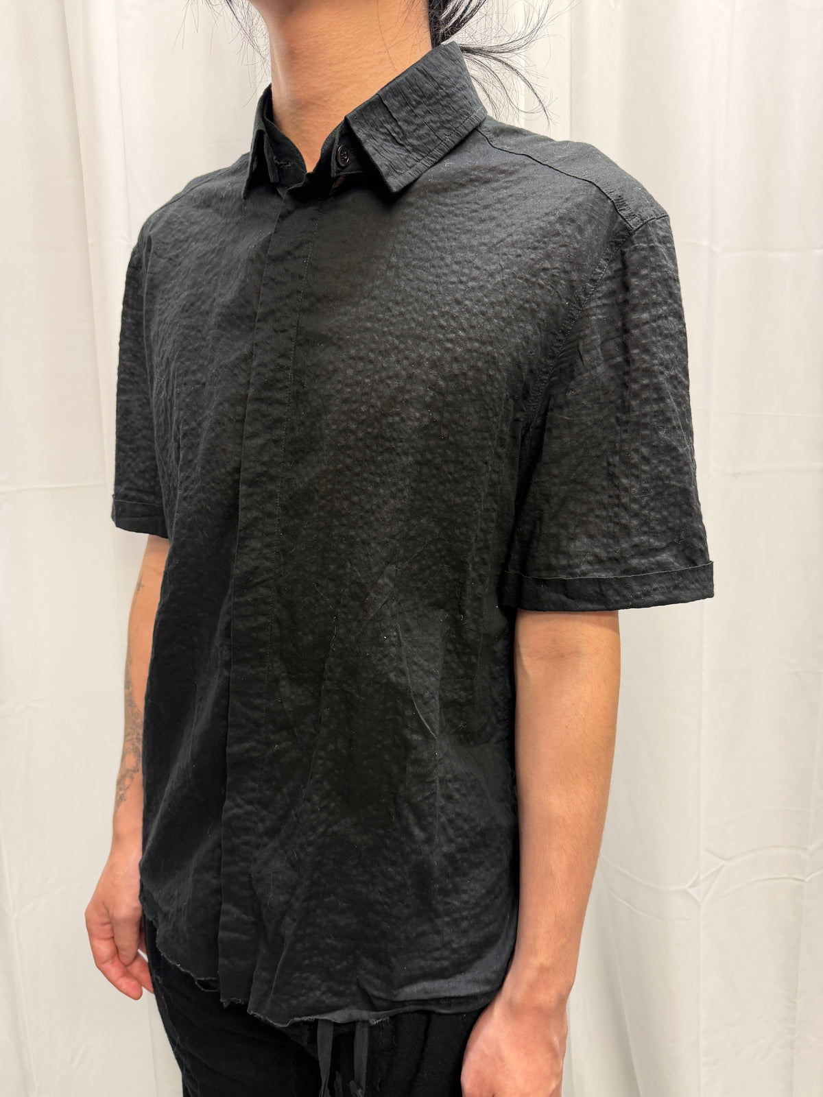 DEEPTI Layered Detachable Collar Raw Shirt