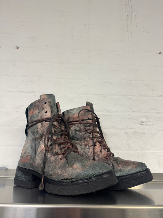 Carol Christian Poell PACAL Paper Dart Leather Combat Boots