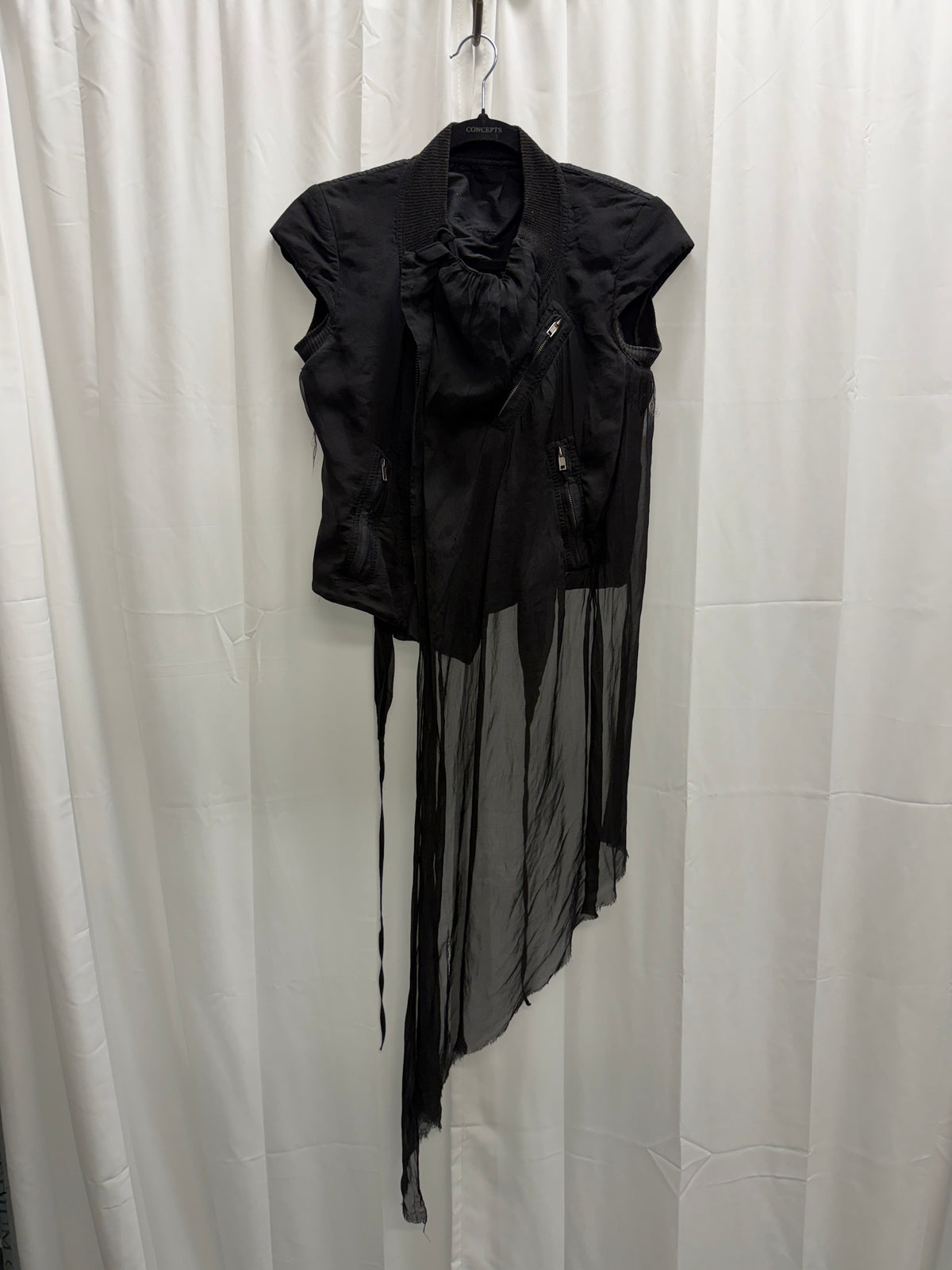 Rick Owens Waterfall Zip Up Bolero Vest (S)