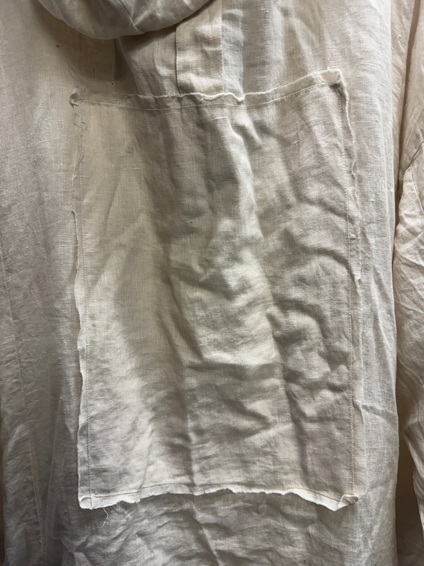 Barbara I Gongini Harness Bondage Asymmetrical Hooded Linen Coat
