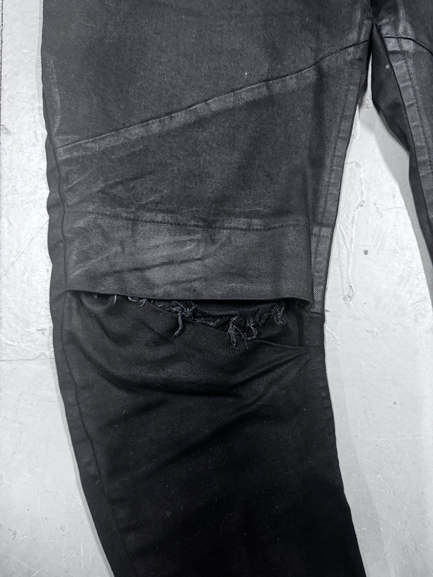 Julius SS17 Knives Layer Knee Waxed Jeans