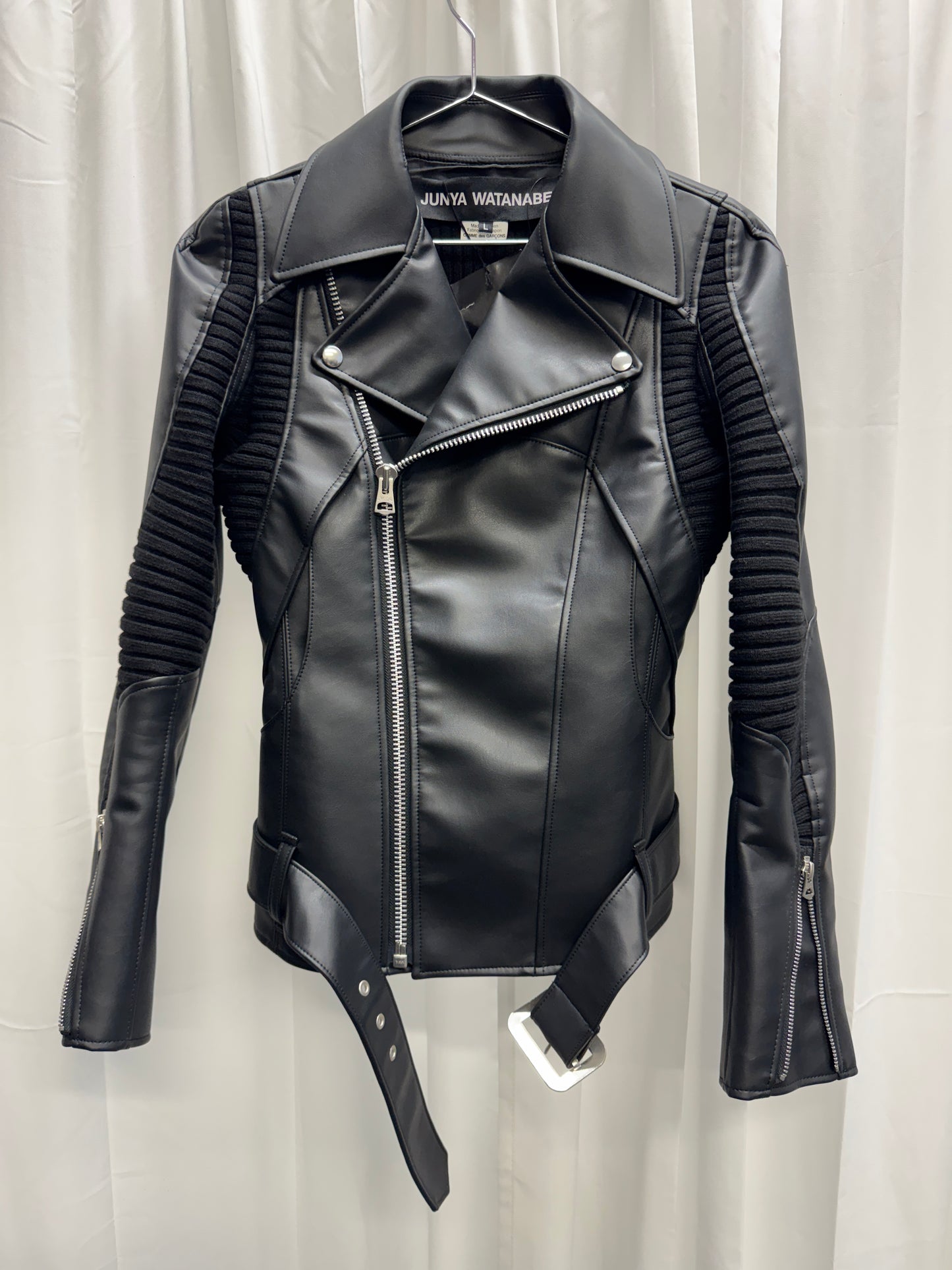 Junya Watanabe AW25 Pleather Rib Insert Moto Jacket
