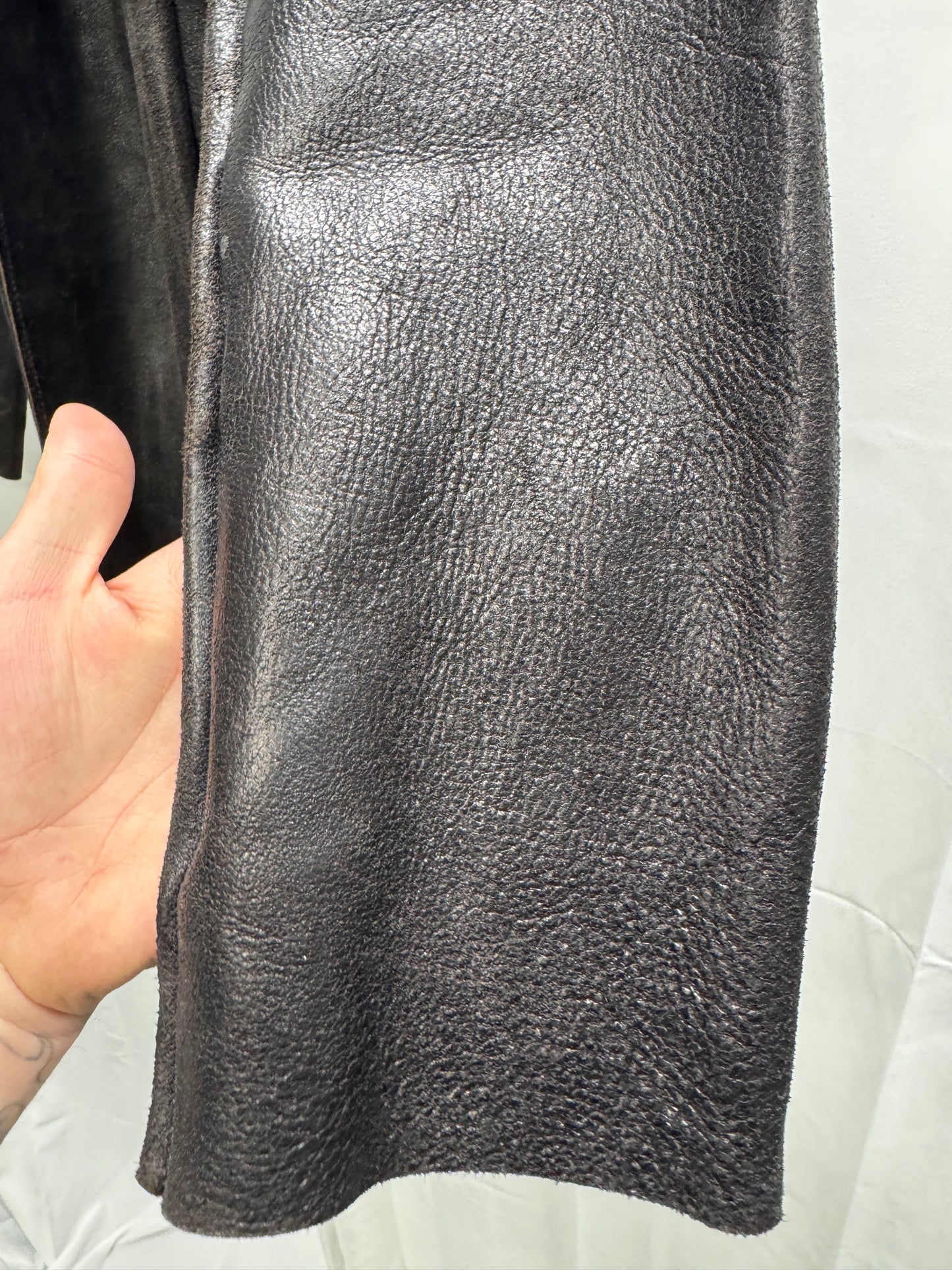 carpe diem maurizio altieri aw04 thick reverse leather collared button jacket