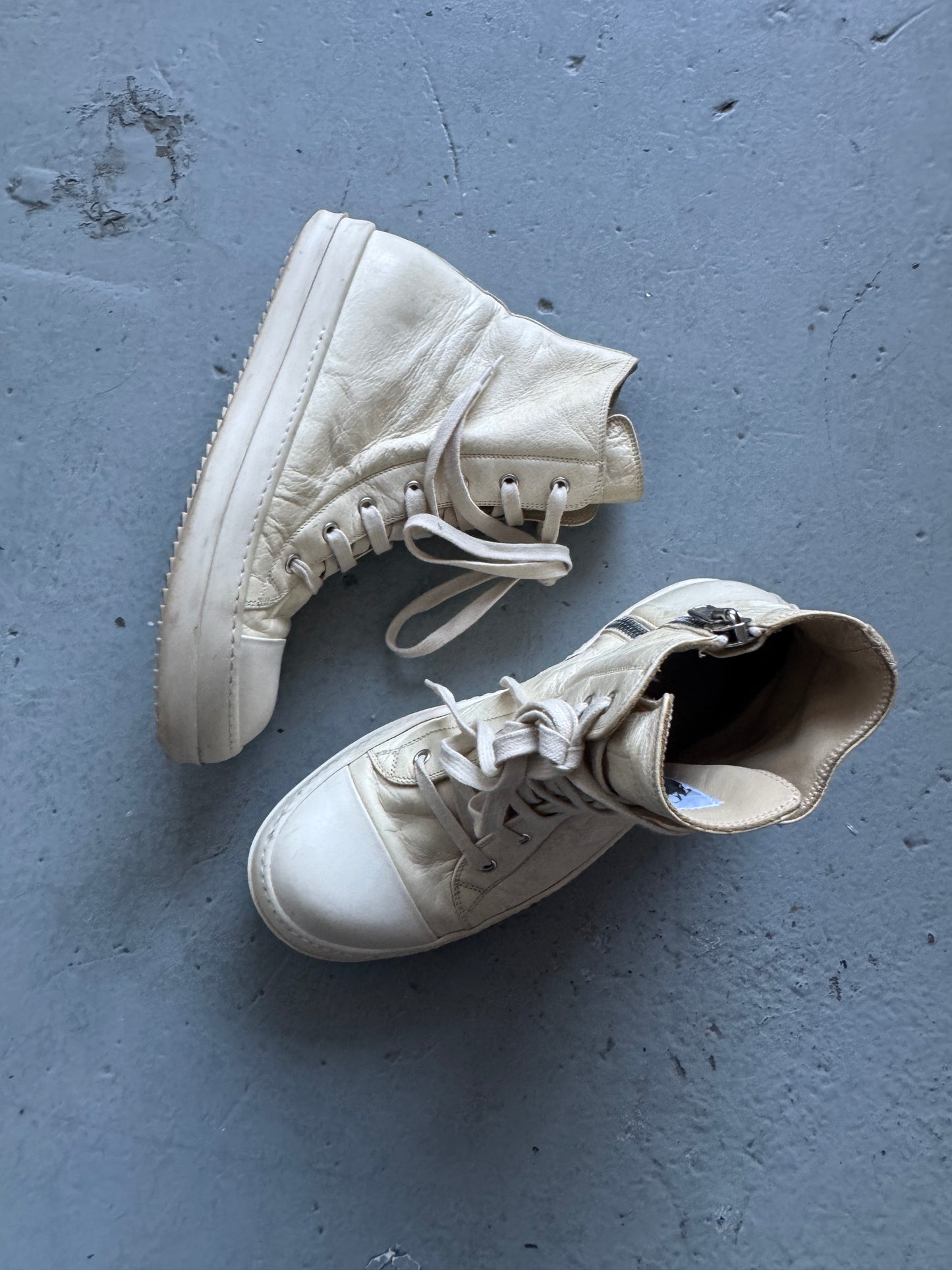 rick owens early deer leather ramones 42