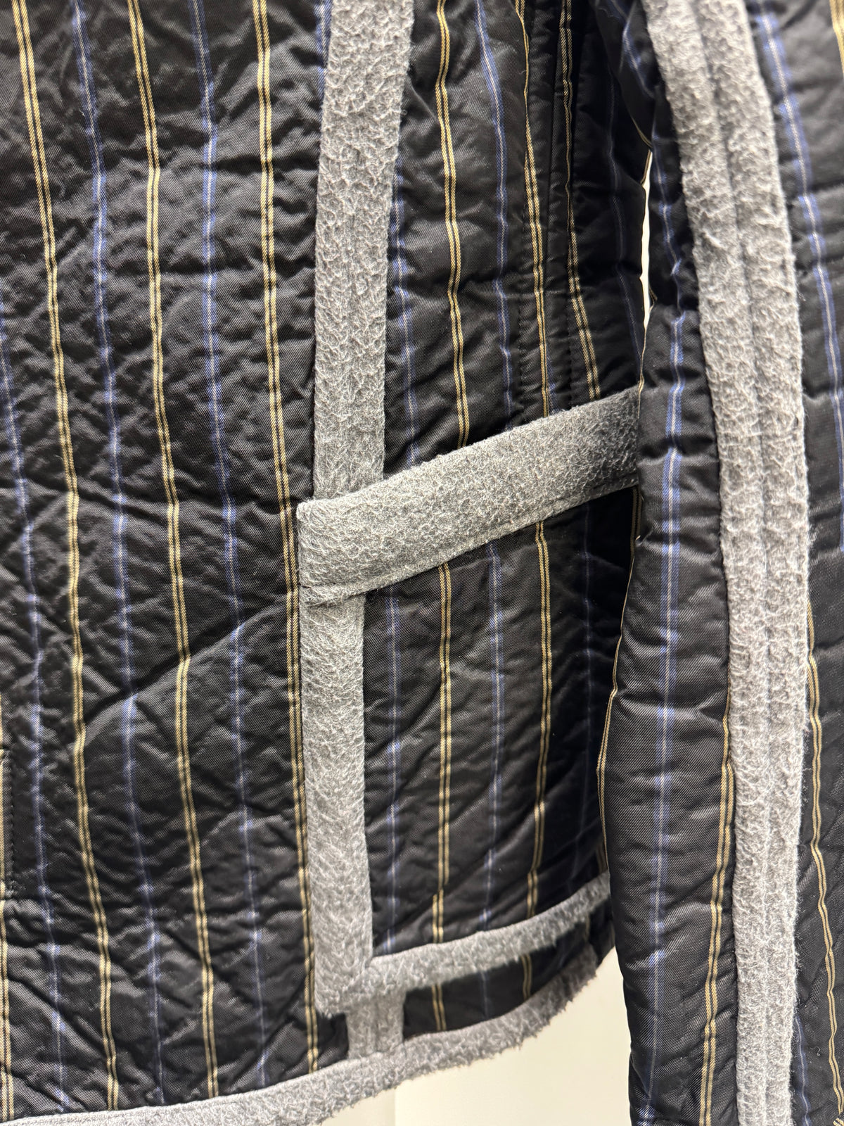 20471120 Early 2000s Sculptural Quilted Wool-Trim Jacket