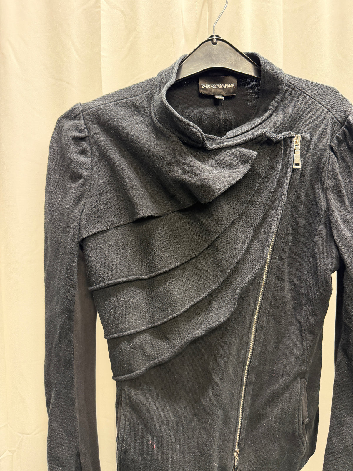 Emporio Armani Twist Cut Asymmetric Zip Jacket