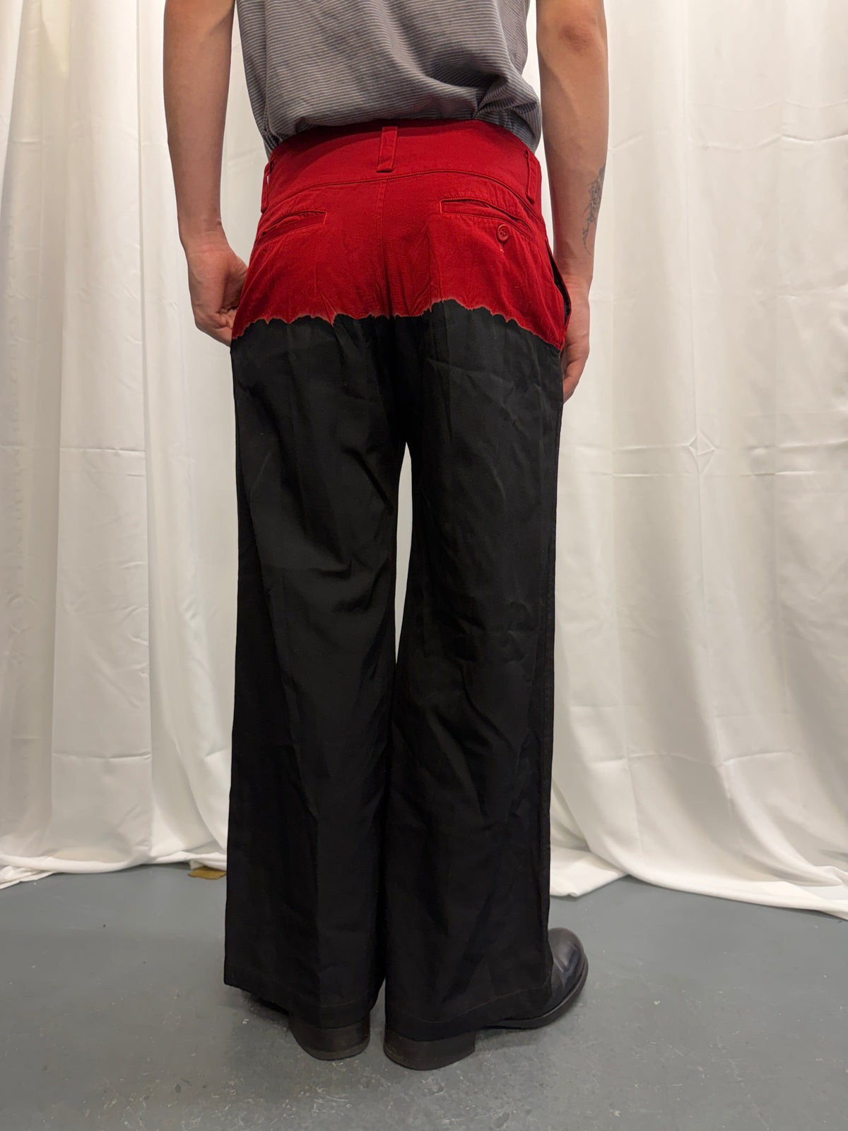 Y’s Yohji Yamamoto Bleach-Split Wool Trousers