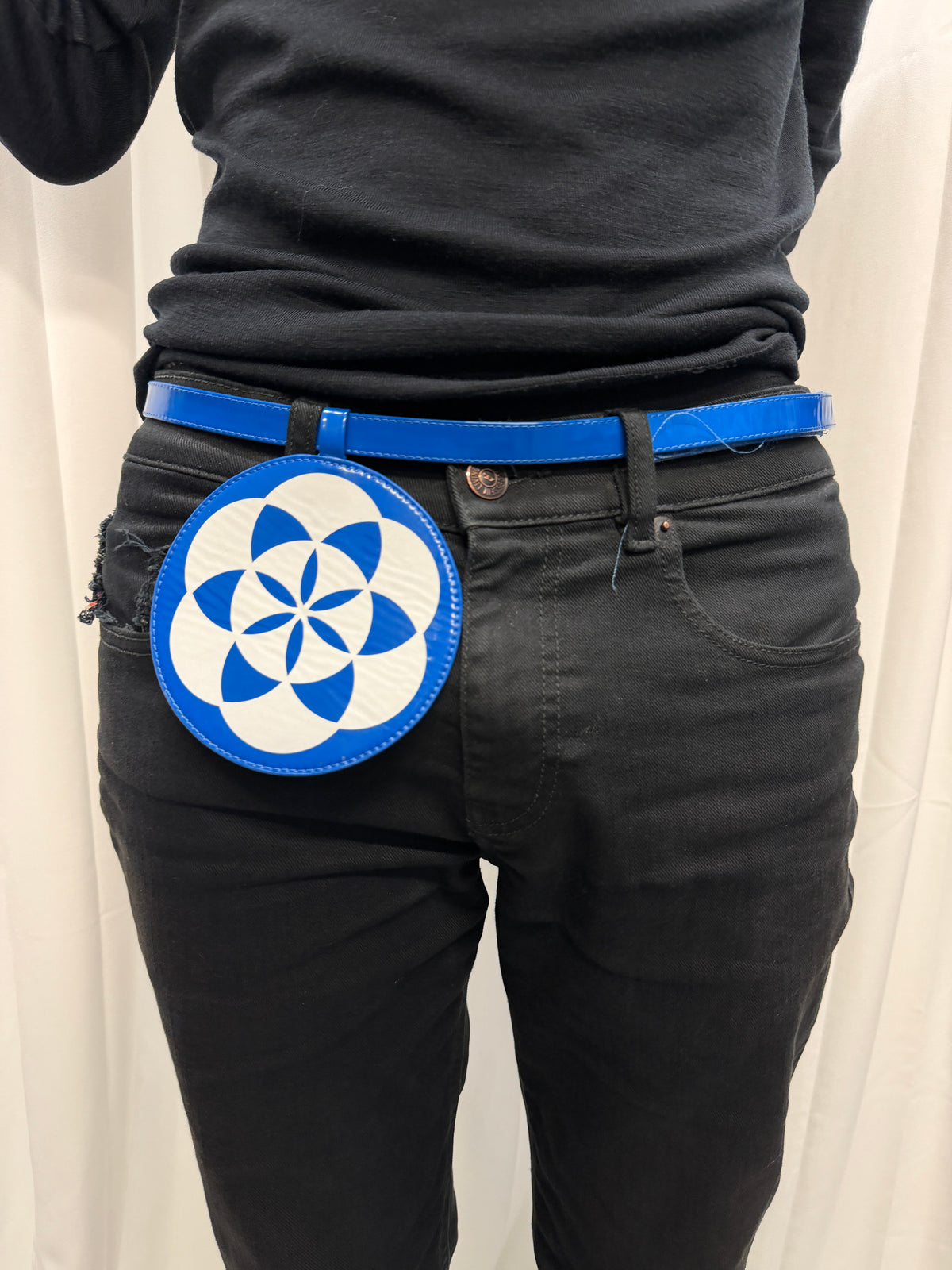 Xander Zhou PVC Leather Graphic Belt