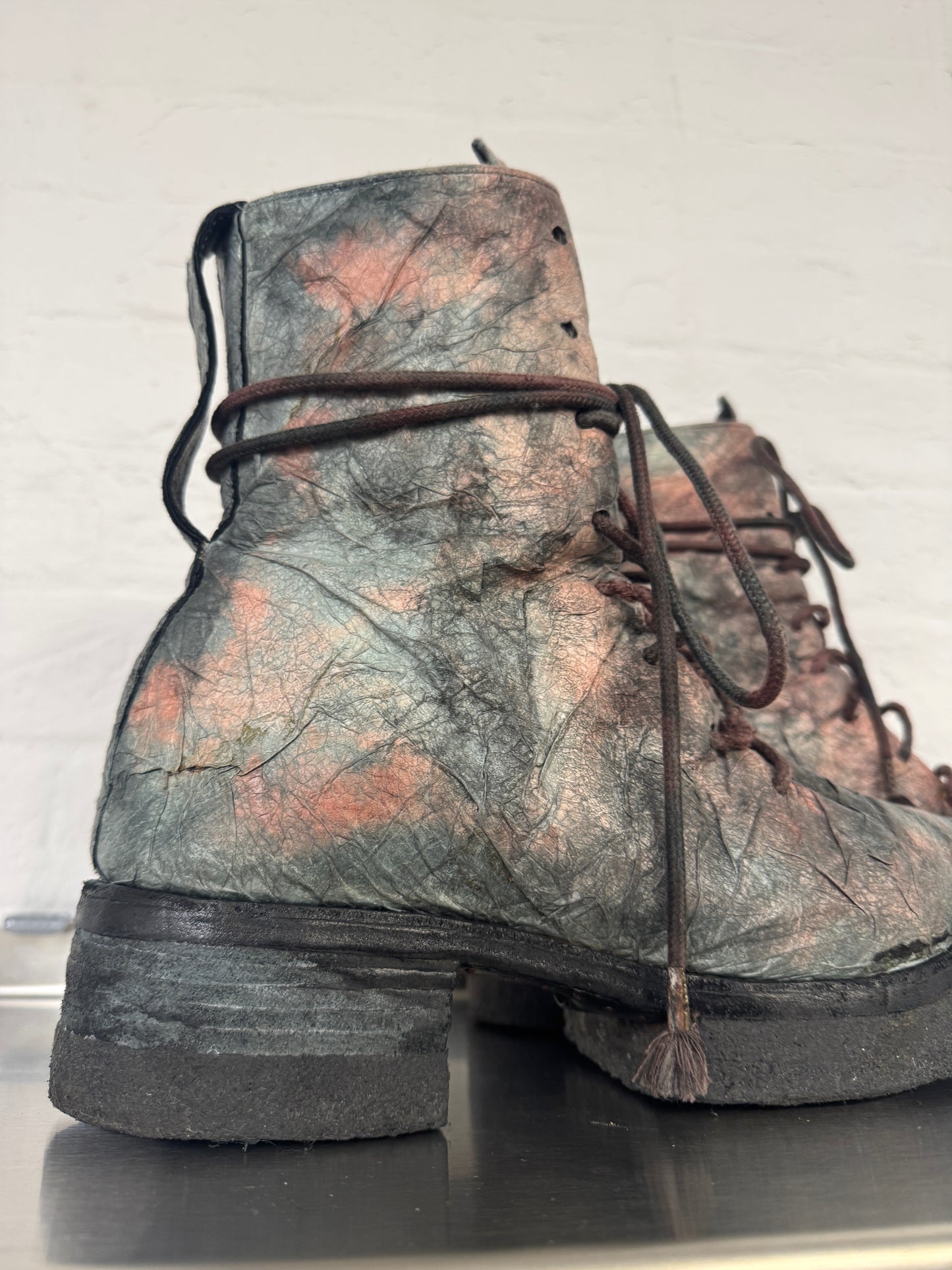 Carol Christian Poell PACAL Paper Dart Leather Combat Boots