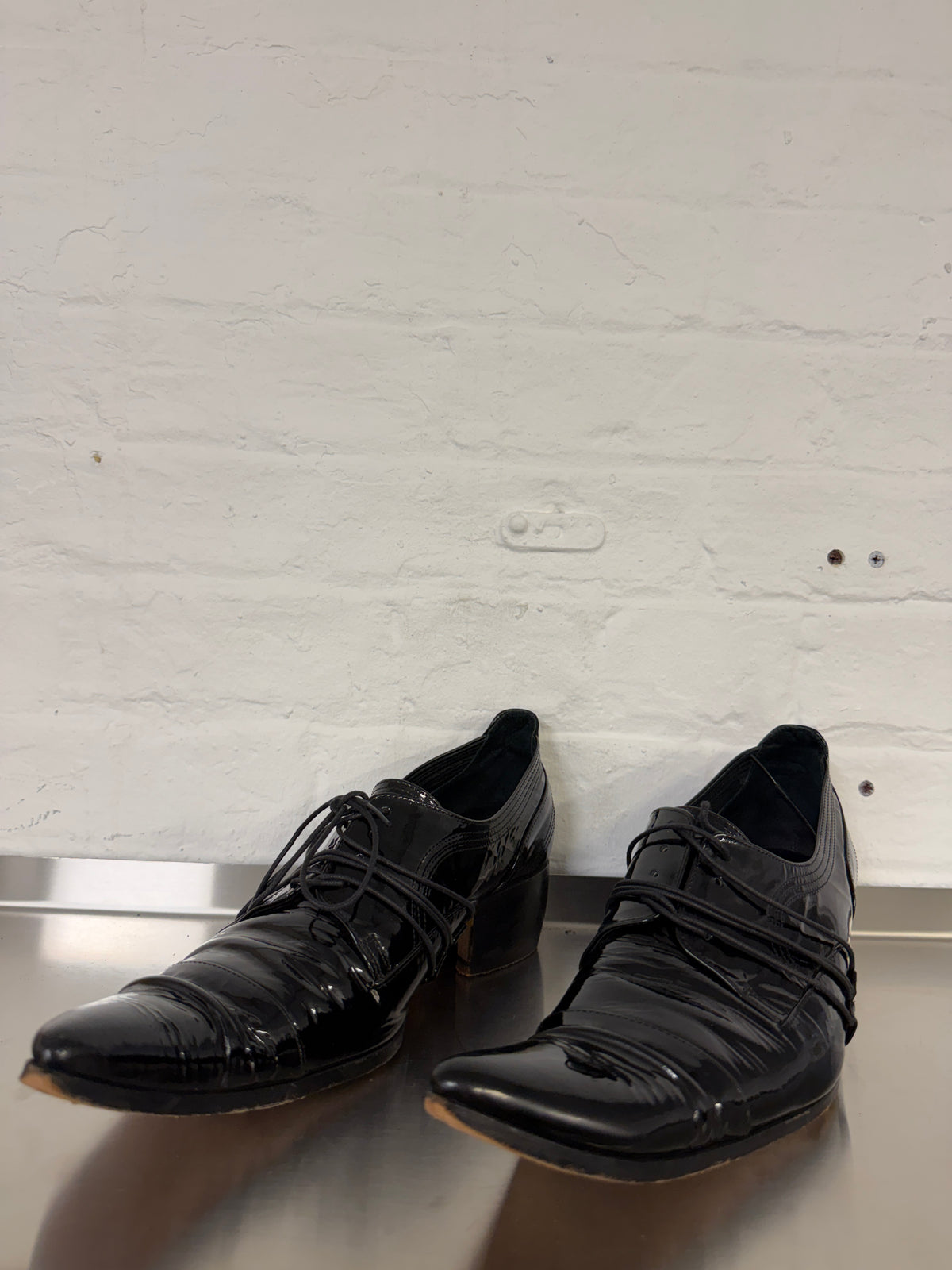 Hiromu Takahara Patent Leather Butter Knife Shoes
