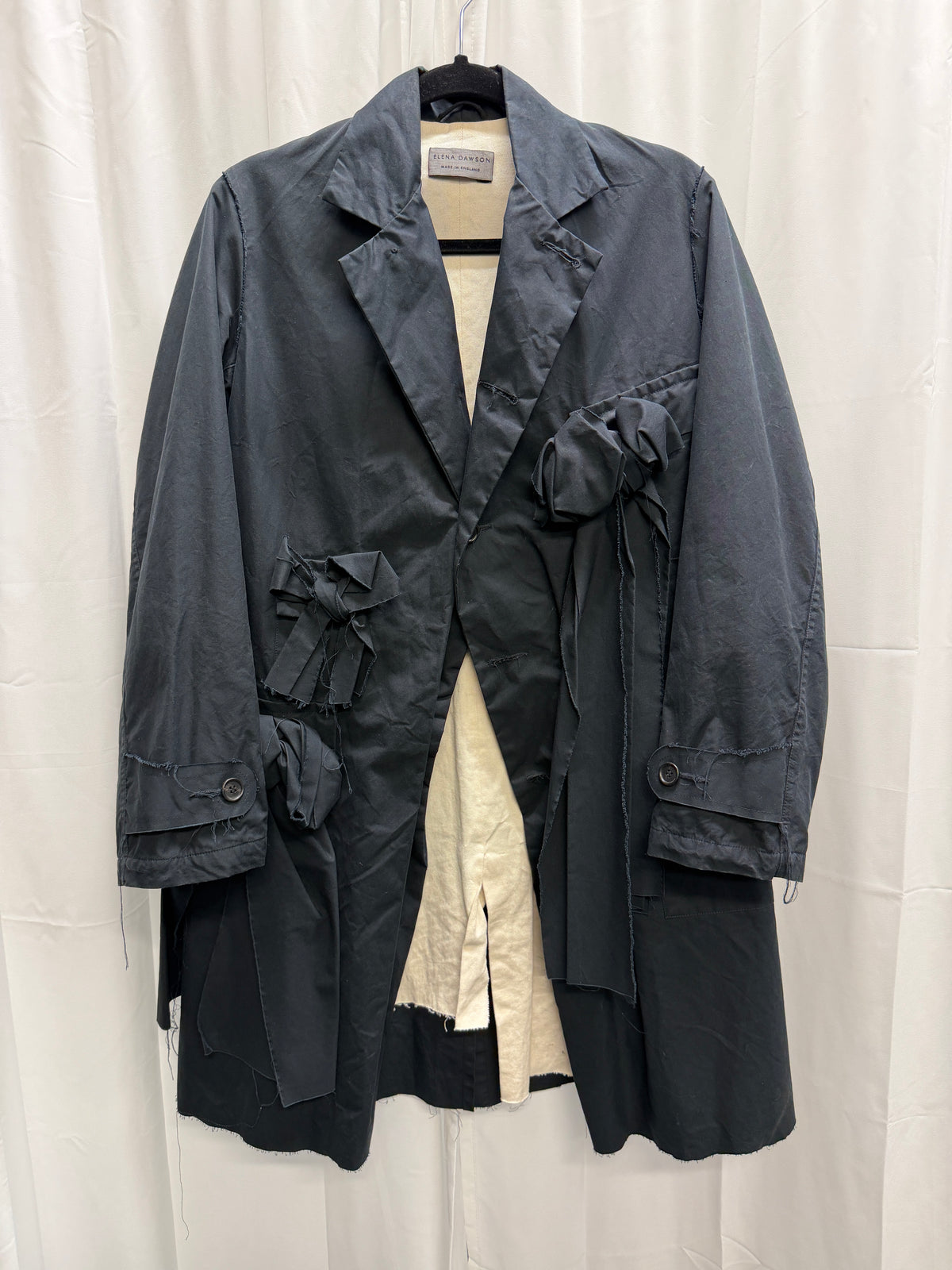 Elena Dawson Cotton Ventile Ribbon Rosette Coat (S)