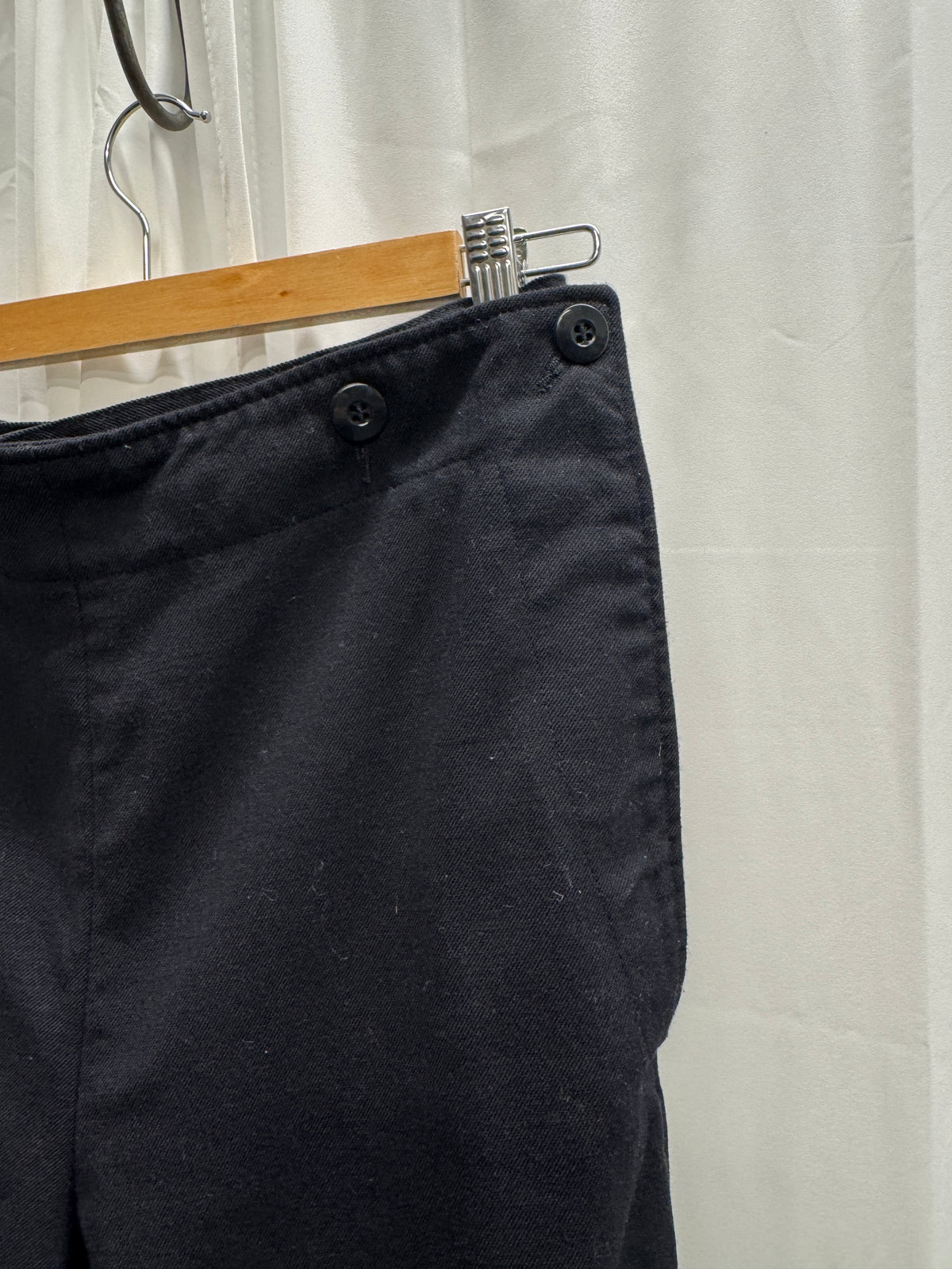 Vintage German Military Navy Buttoned Wool Trousers