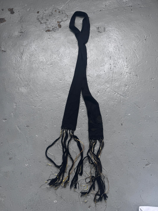 Roen gold threaded thin scarf