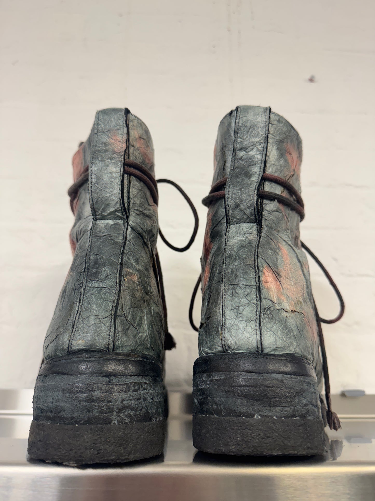 Carol Christian Poell PACAL Paper Dart Leather Combat Boots