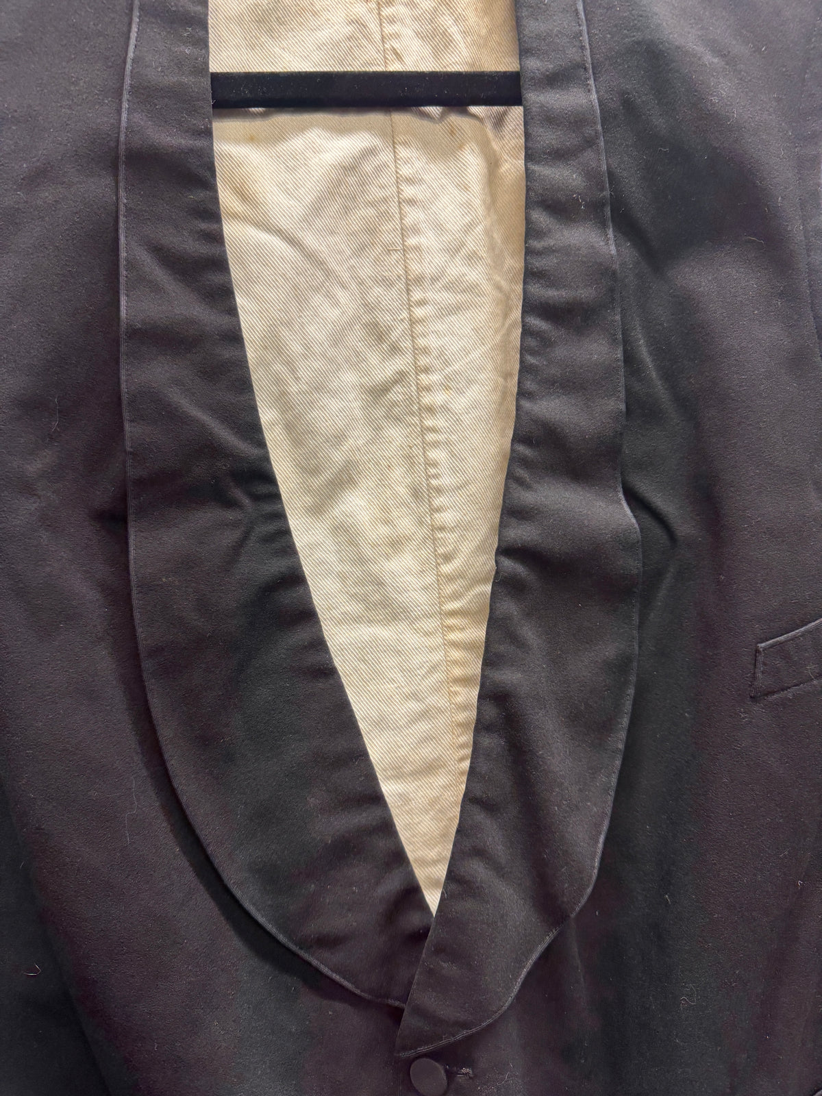Antique c.1890-1910 Black Wool Waistcoat