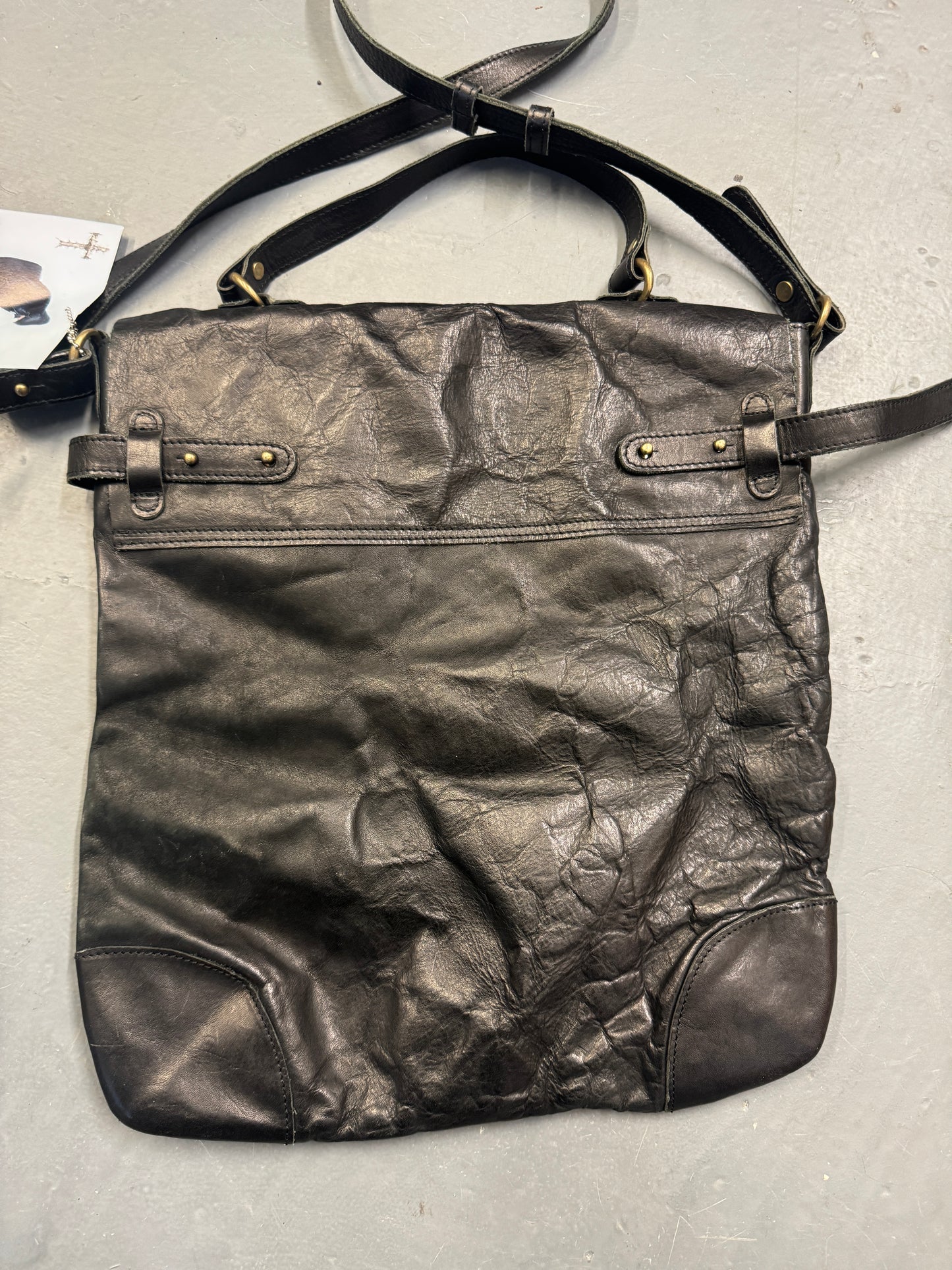 share spirit leather flap bag