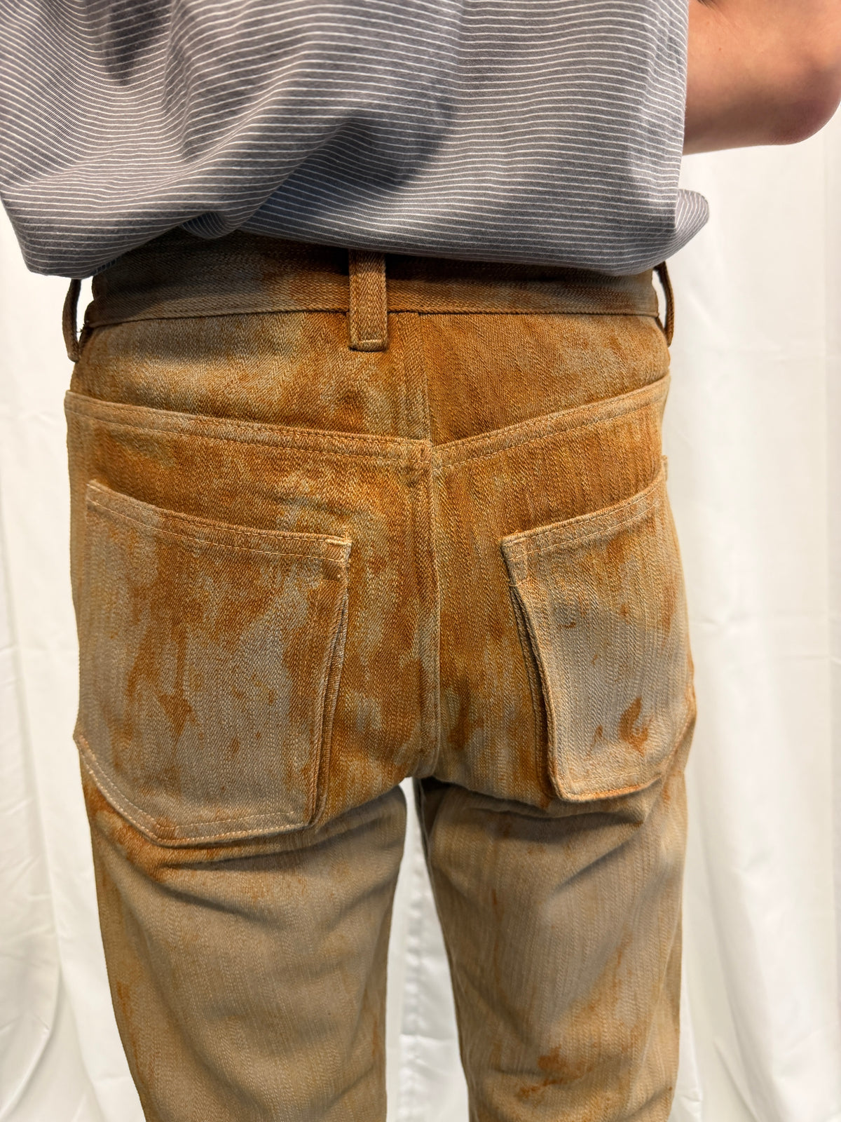 DEEPTI 018-19 D145 Rust Stained Selvedge Denim Trouser
