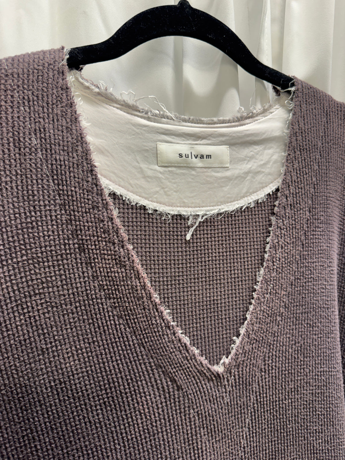 sulvam Early Deconstructed Broken Knit Tunic