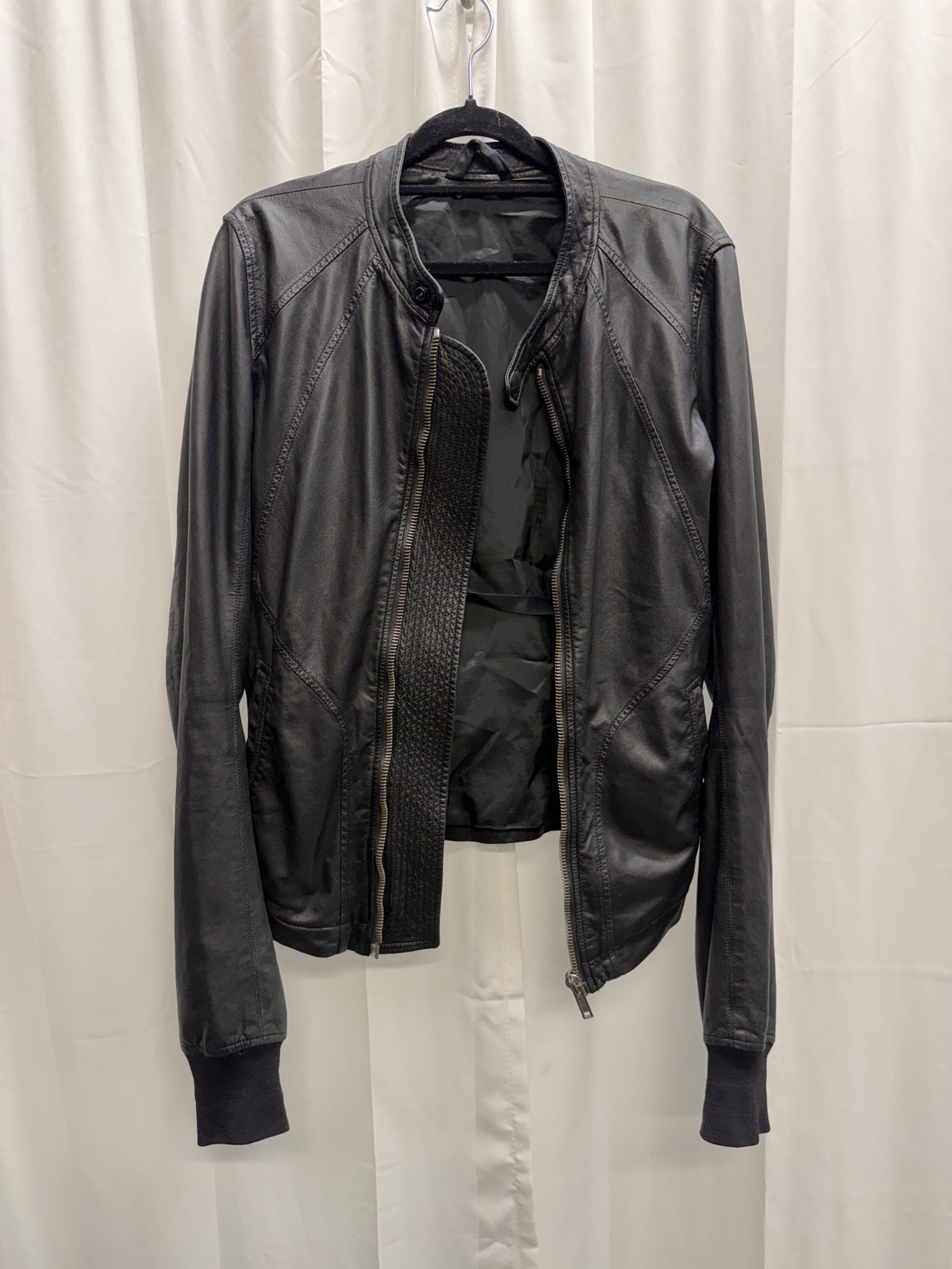 Rick Owens c.2010 Panelled Leather Zip Jacket (XS)