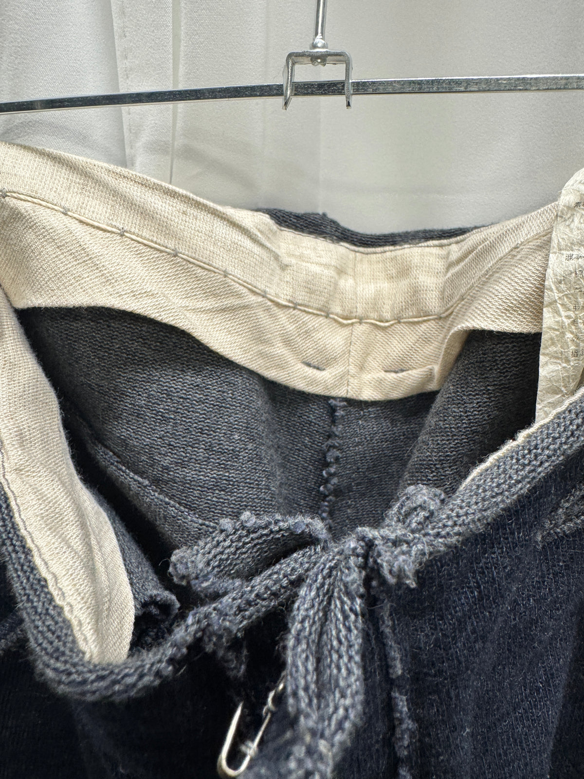 taichi murakami long overlocked stretch straight cotton trouser