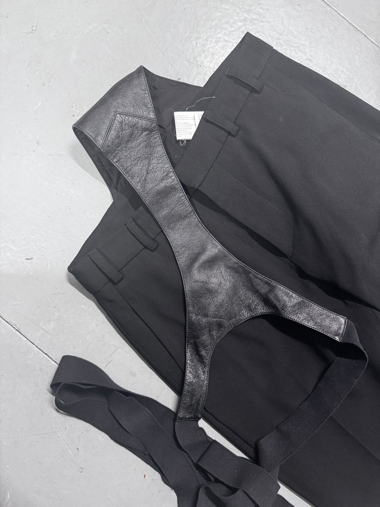 Gareth Pugh Leather Suspender Tailored Trousers