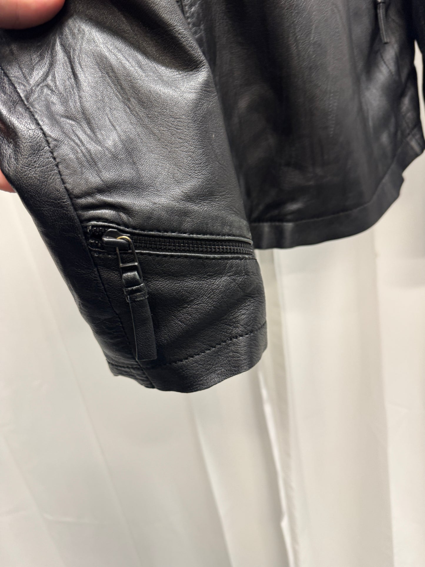 barbara i gongini zip thumbhole leather jacket