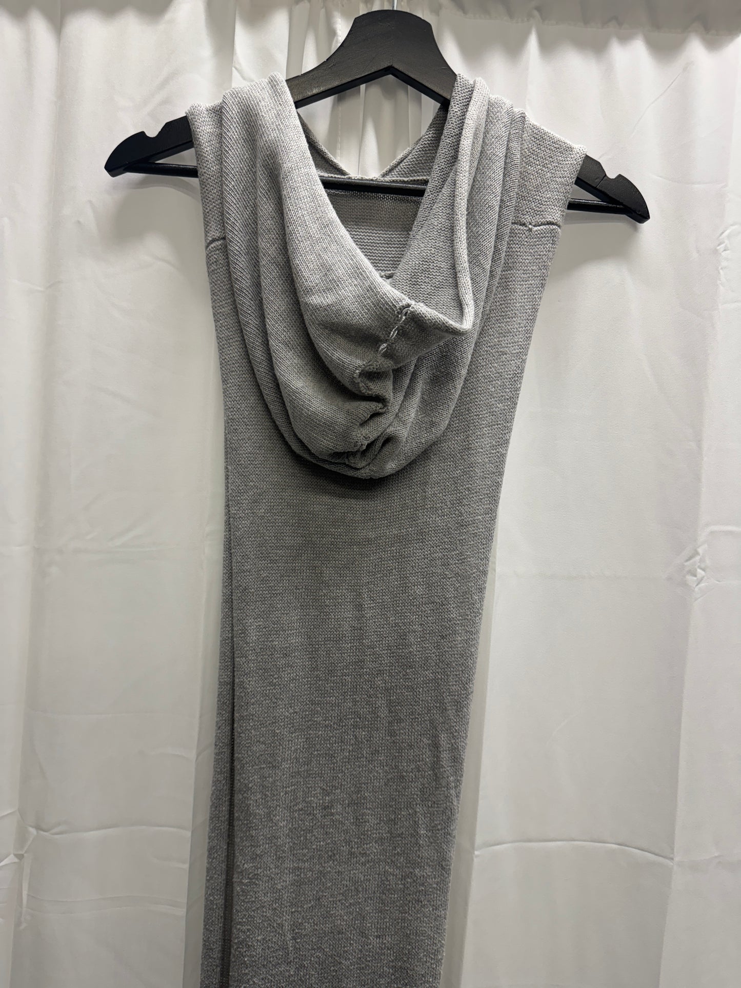 Rick Owens Grey Knit Scarf Hooded Vest