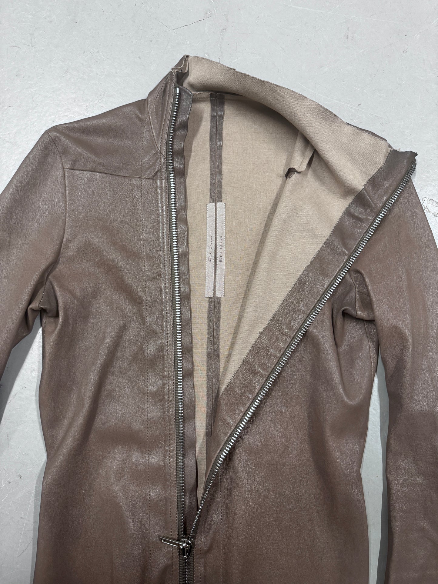 Rick Owens EDFU Stretch Leather Mollino Jacket