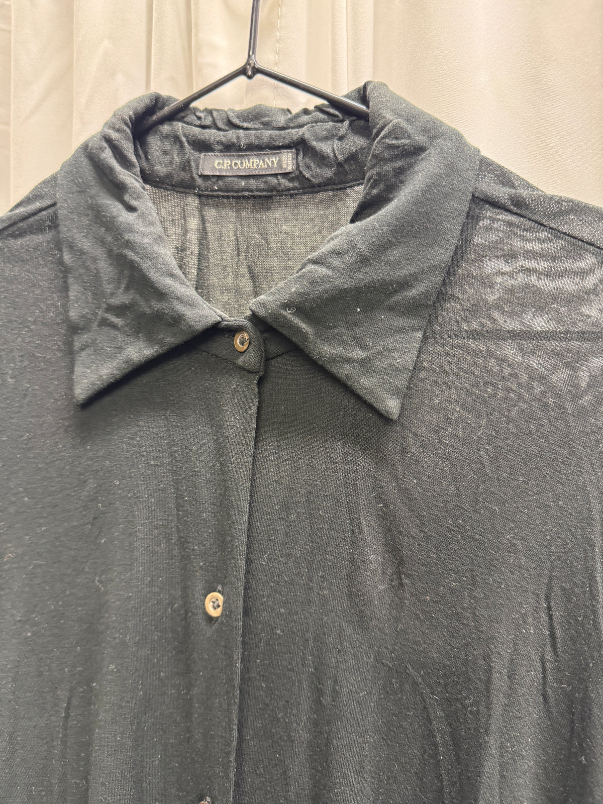cp company soft elongated sleeve semi sheer shirt