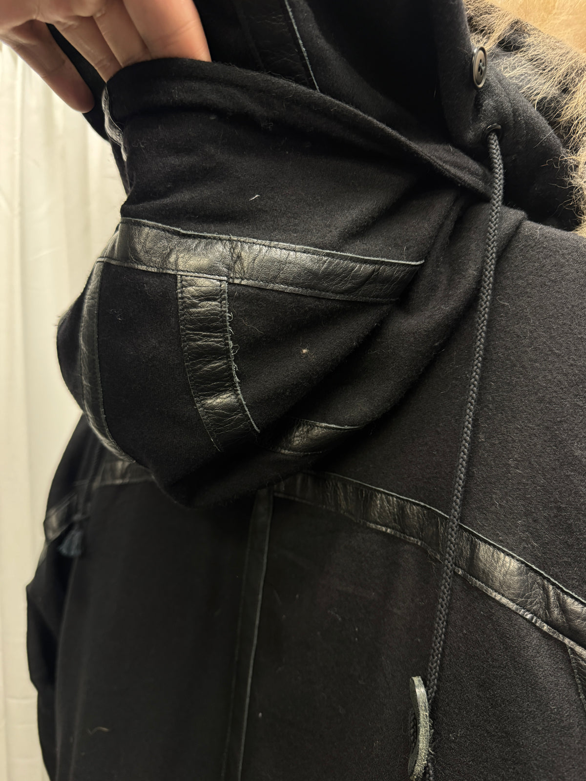 John Undercover × Pendleton AW15 - Raccoon Fur Hooded Leather Trim Wool Parka