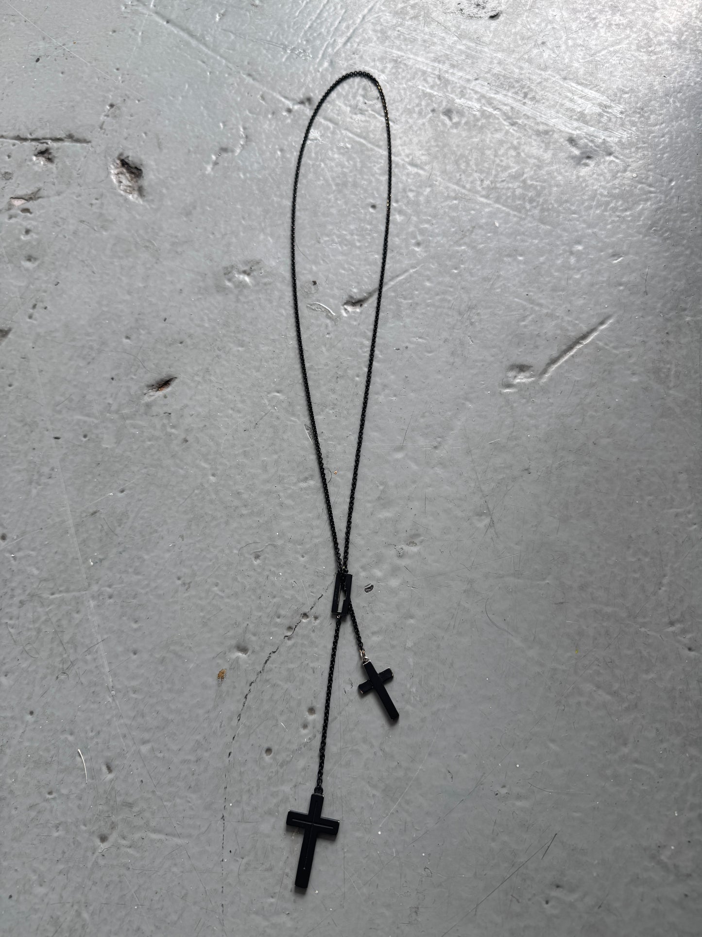 brave heart double cross razor necklace