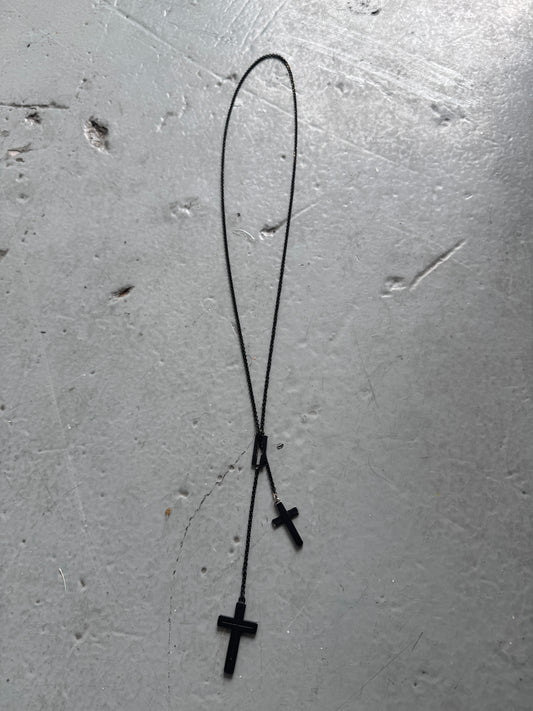 brave heart double cross razor necklace