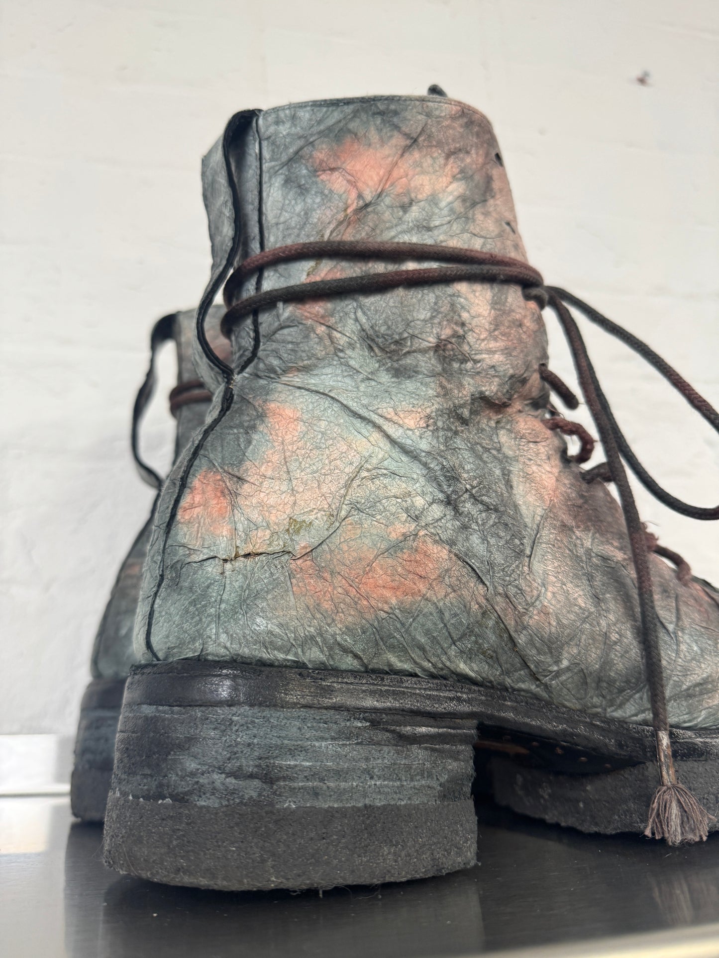 Carol Christian Poell PACAL Paper Dart Leather Combat Boots
