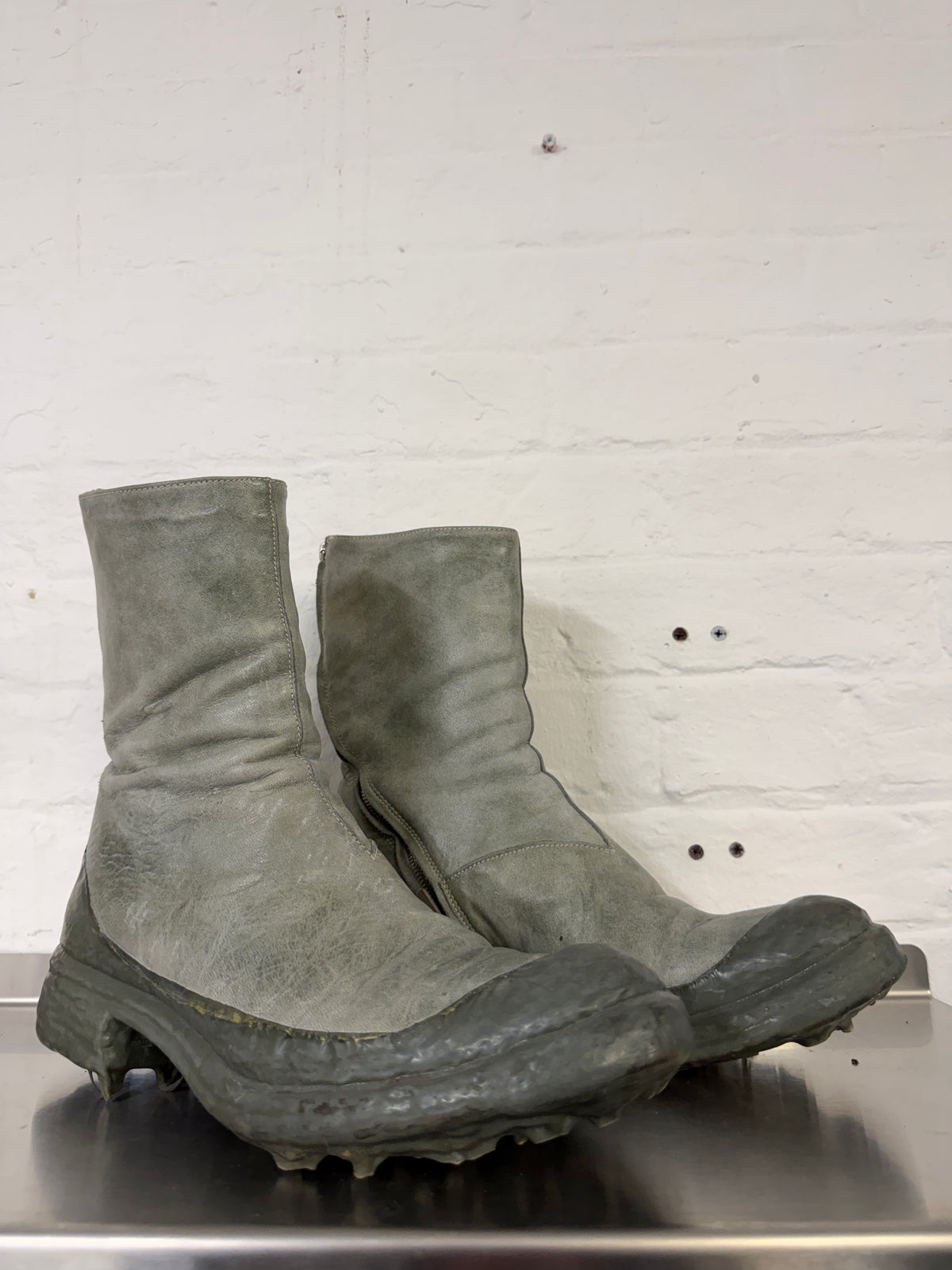 Carol Christian Poell Dripped Kangaroo Leather Tornado Boots (43)