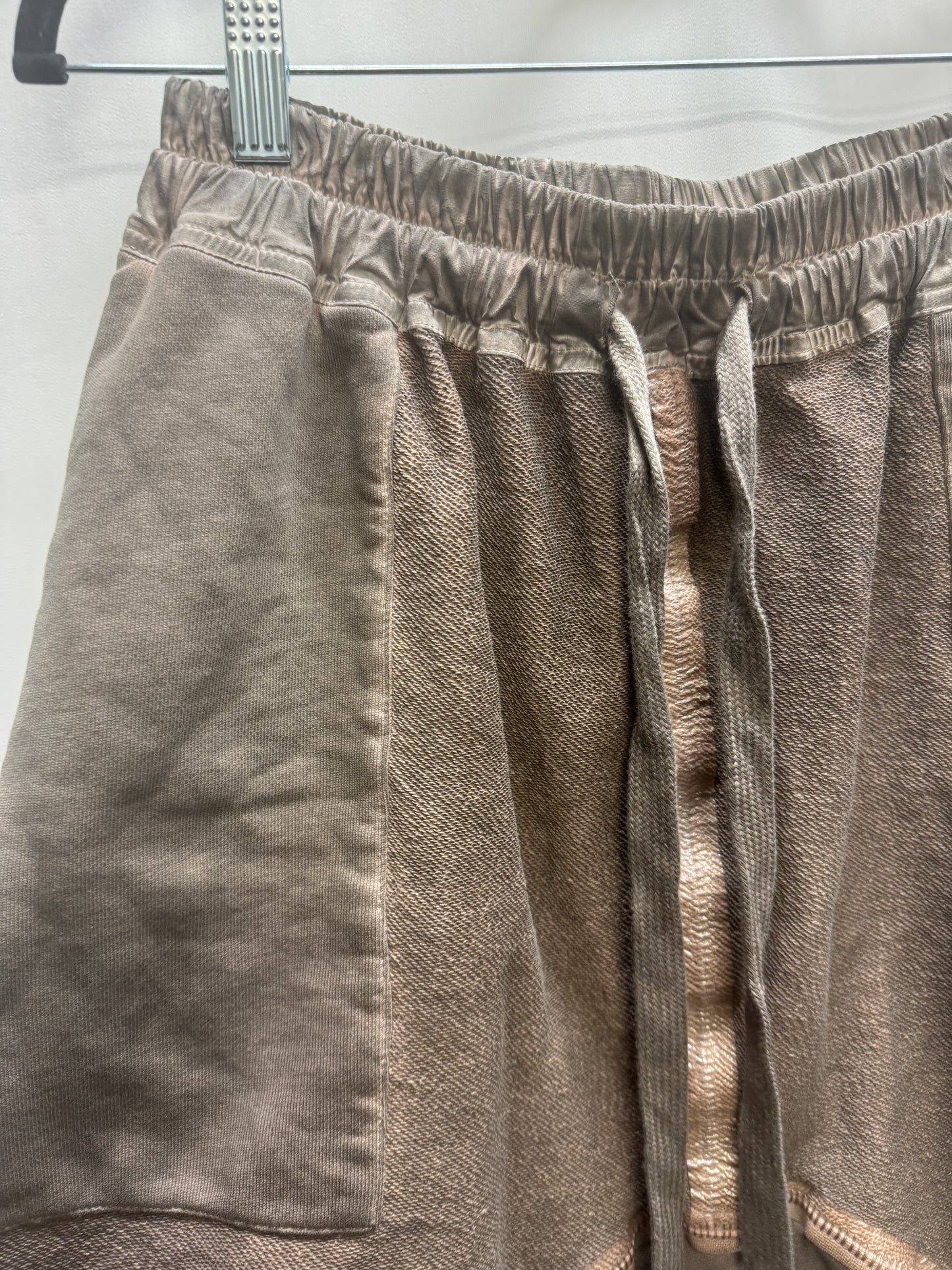 isaac sellam tape seamed overlock drop crotch shorts