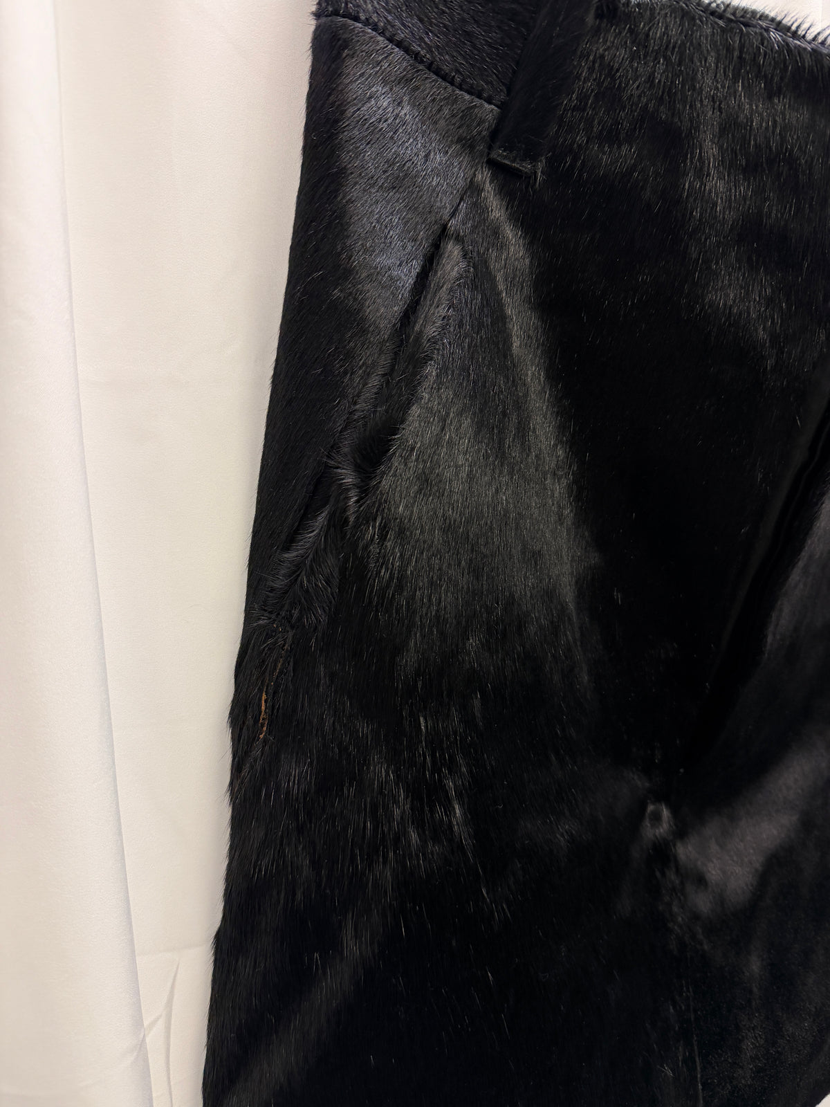 Boris Bidjan Saberi Pony Hair Drop-Crotch Structured Shorts (48)