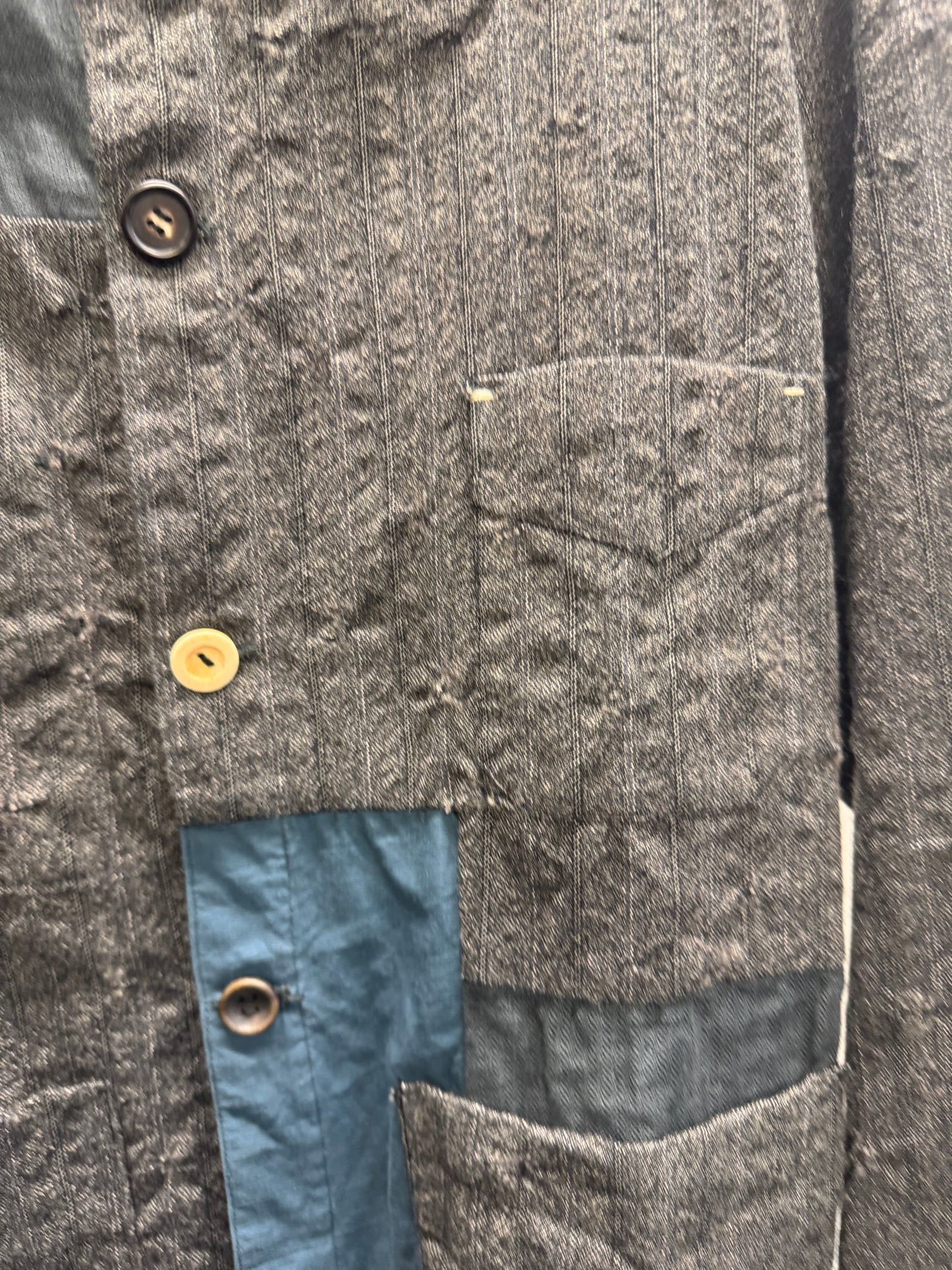 jm archivio ribot patchwork wool buttoned jacket