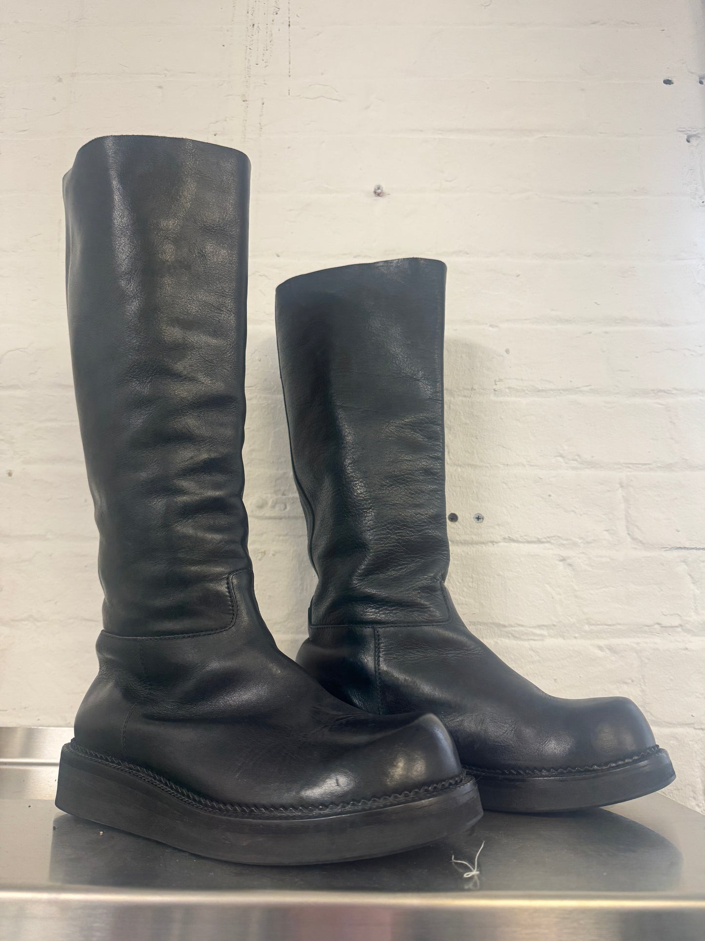 Damir Doma AW11 Double Layer Leather Womens Equestrian Slouch Boots