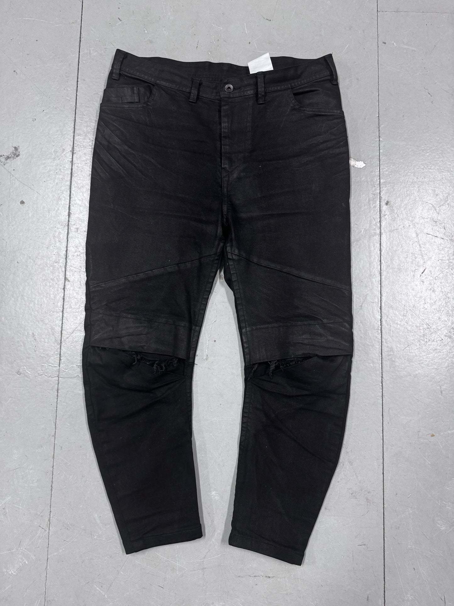 Julius SS17 Knives Layer Knee Waxed Jeans
