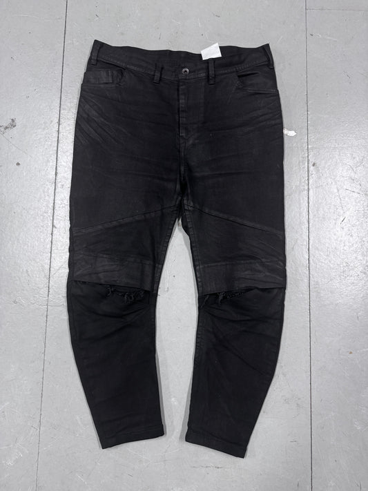 Julius SS17 Knives Layer Knee Waxed Jeans