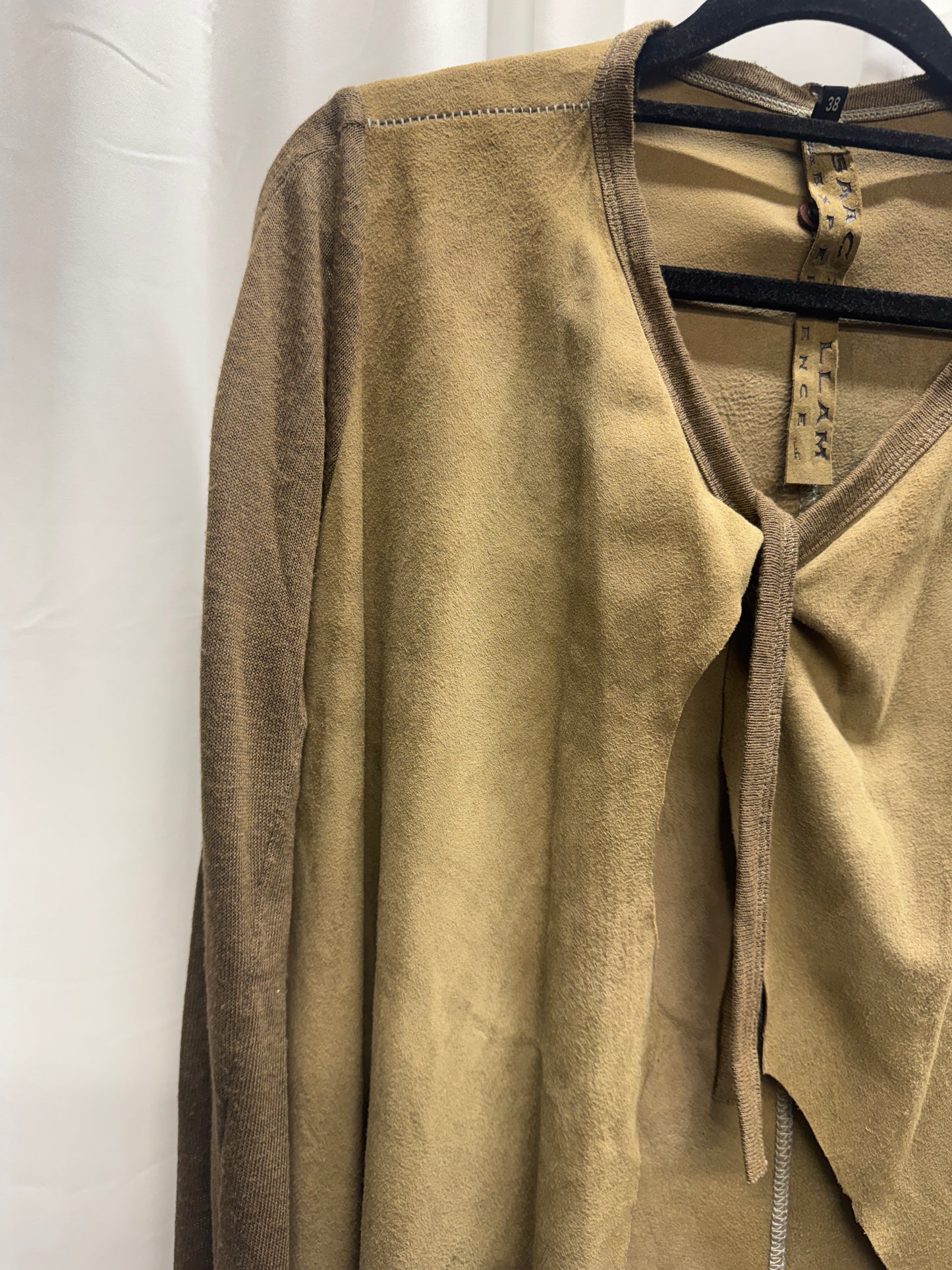 Isaac Sellam Experience — leather & knit tie jacket