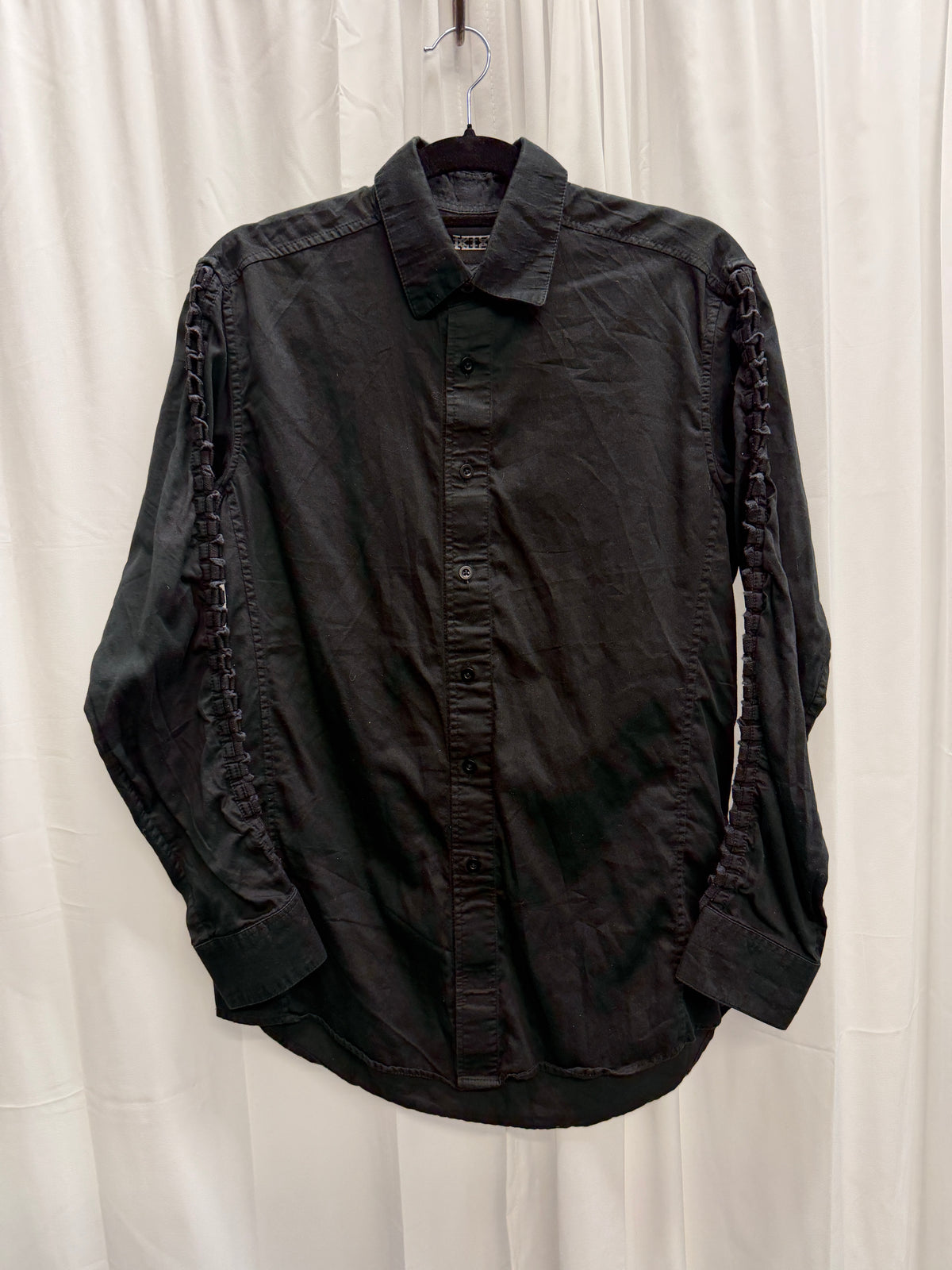 KTZ Lace-Detail Curved Sleeve Cotton Shirt (M)