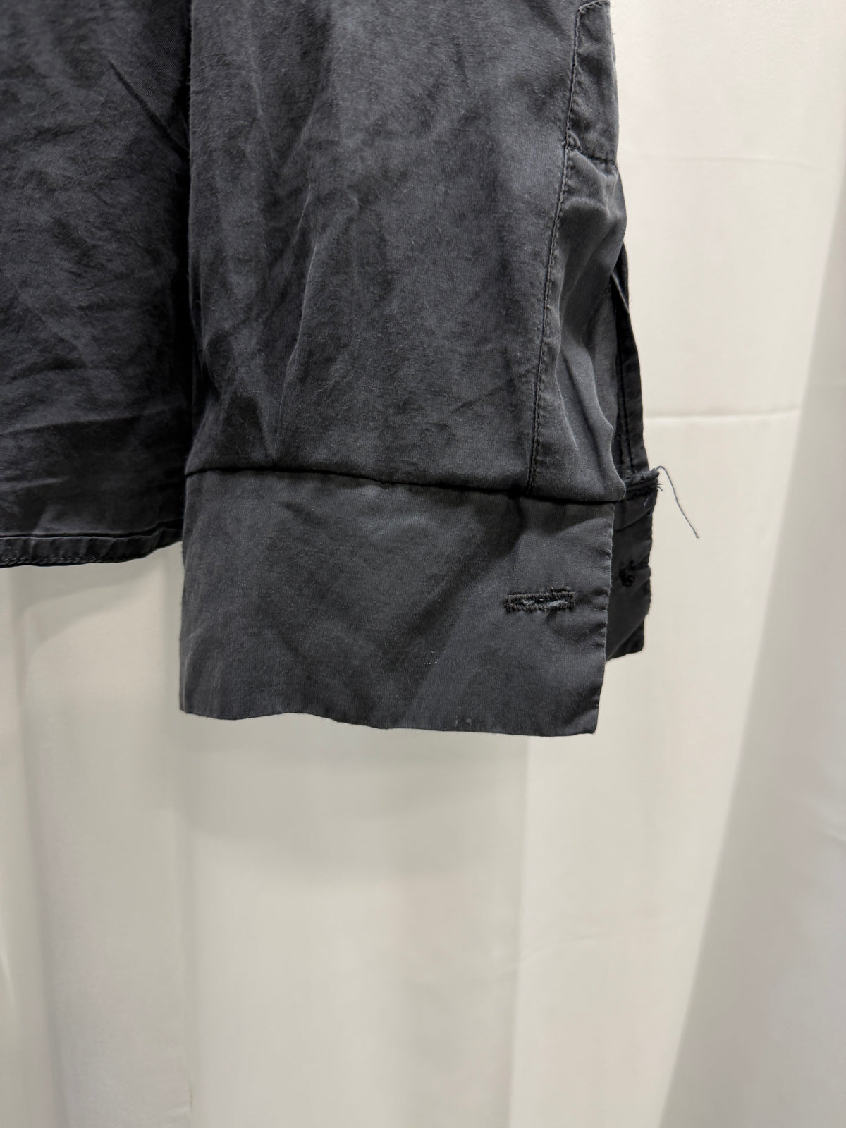 Ann Demeulemeester Silk Shirt with Contrast Hand-Stitched Placket (L)